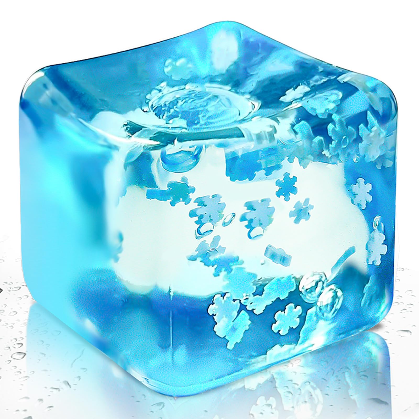 Stress Balls for Kids and Adults, Large Ice Cube Fidget Toys, Fidget Cube Sensory Toys, Enhanced Grip Strength Squeeze Ball Kids Toys, Blue Nice Cube Anxiety Stress Relief Fidget Toy for Boys Girls-image-23
