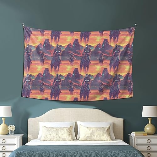 Miniatura 6 de Cyber Retro Western Cowboy Print Tapestry for Bedroom, Tapestry Wall Hanging Decoration for Bedroom Living Room Aesthetic, 60x40 Inch Wall