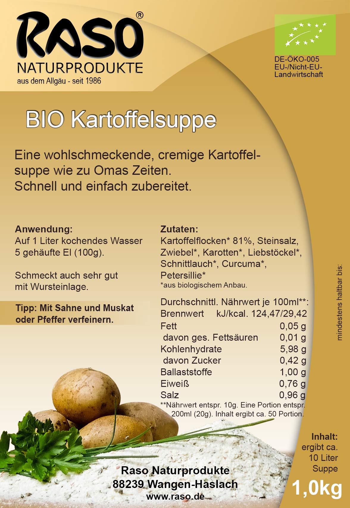 Abnehmen mit Fertigsuppen - (max. 0,64g Fett) BIO Suppen Pulver | BIO Suppenpulver Rezept - ohne Hefeextrakt, ohne Geschmacksverstärker