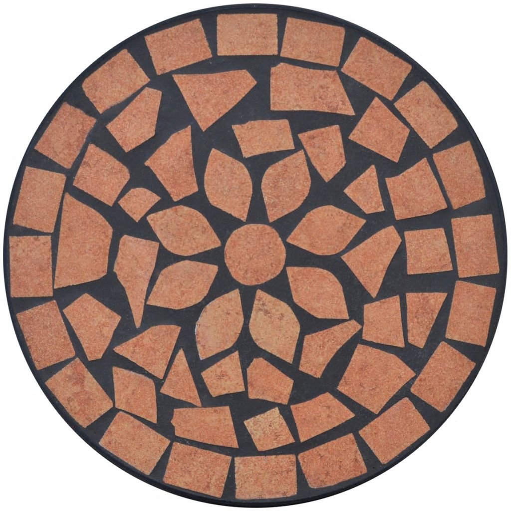 Tavolino Portavasi In Mosaico Di Ceramica | Piedistallo Per Piante Da Esterno 30x60 Cm | Tavolino Da Terrazzo E Giardino In Ferro E Piastrelle