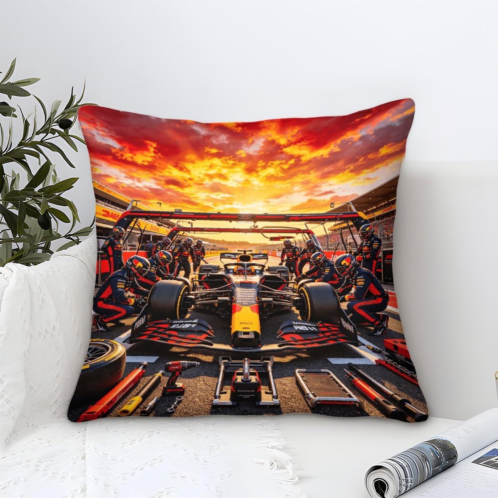 Dafufbw Formulaa Racing-2 Formulaa Racing Cushion Covers 45X45cm Pit Stop Decorative Throw Pillow Covers For Sofa Summer Outdoor Decor