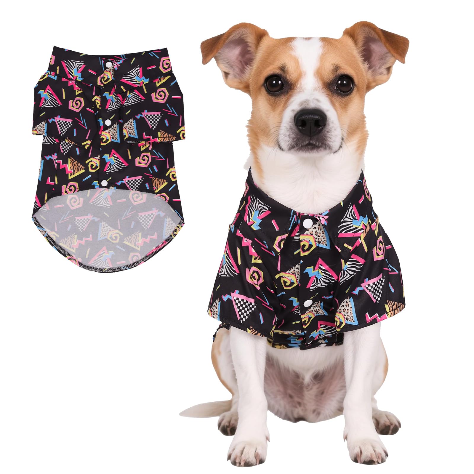 Costume pour chien des années 80 tenue hawaïenne respirante noir taille XL