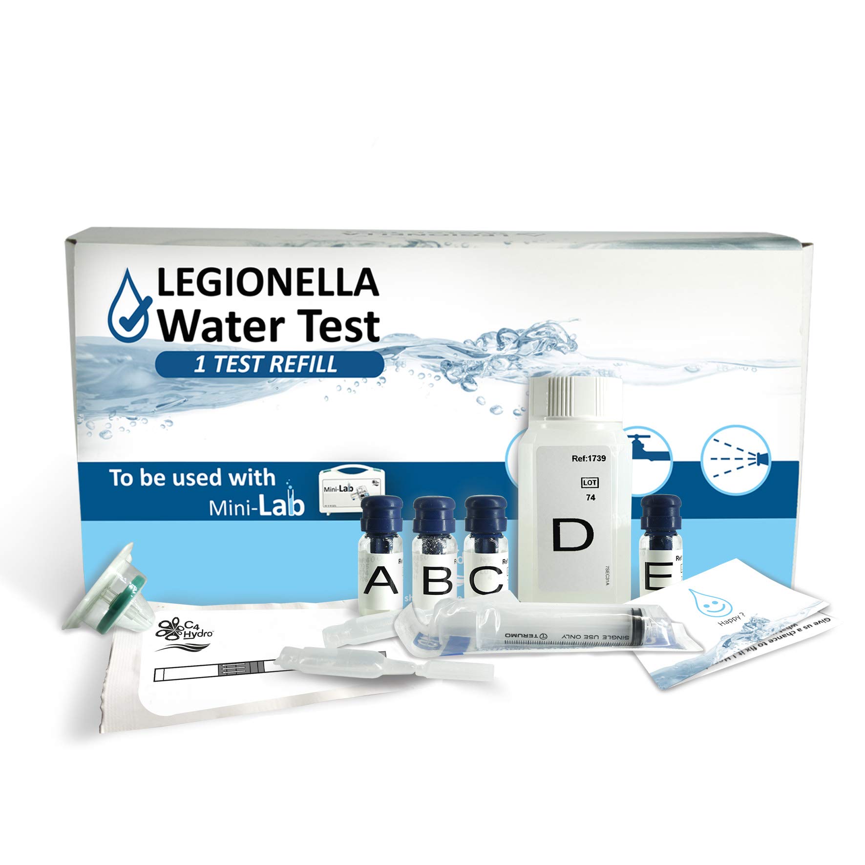 Legionella Water Test by C4Hydro – Détecte la présence de bactéries légionelles dans l'eau en seulement 48h - Kit d'analyse à Ultra Haute Sensibilité à utiliser avec le Mini-Lab (vendu séparément)