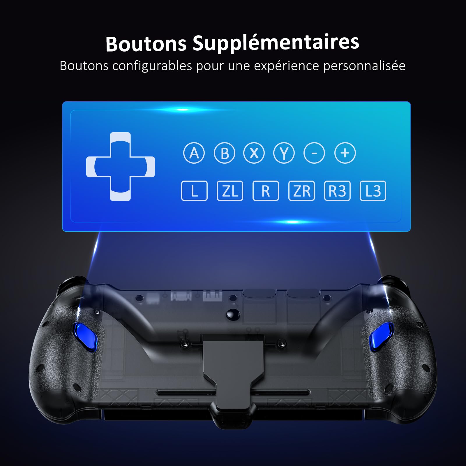 NexiGo Gripcon à Effet Hall avec béquille et Sortie HDMI pour Le Dock TV, Joystick à détection Hall pour Switch/Switch OLED, Mode Portable, Ports HDMI et USB 3.0 Pris en Charge en 4K/1080P, Noir