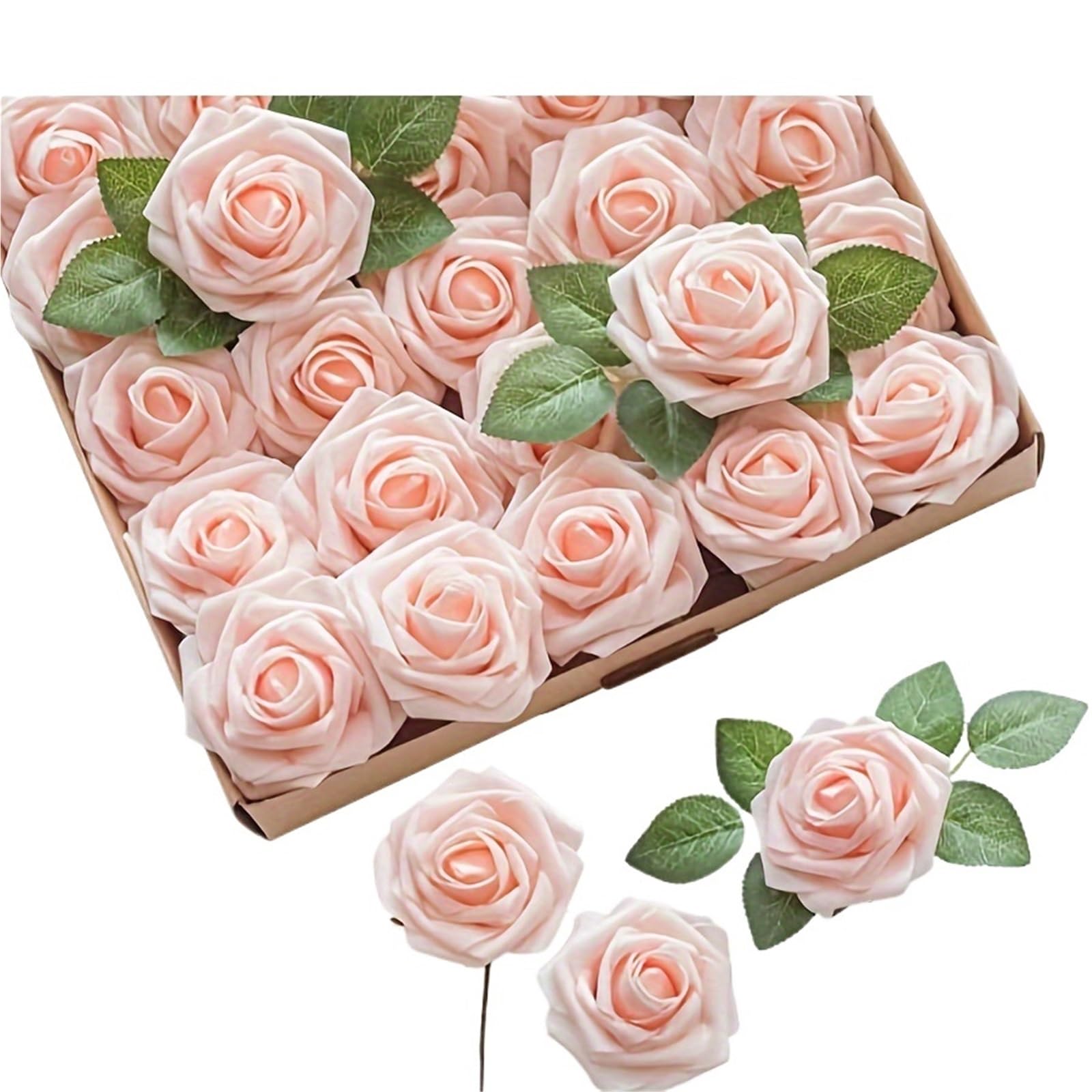 UBOHUZ 30Pcs Artificial Flowers, Fake Roses W/stem For DIY Wedding Bouquets Centerpieces Arrangements Party Home Decorations for Wedding Bridal Bouquet(Color 10)