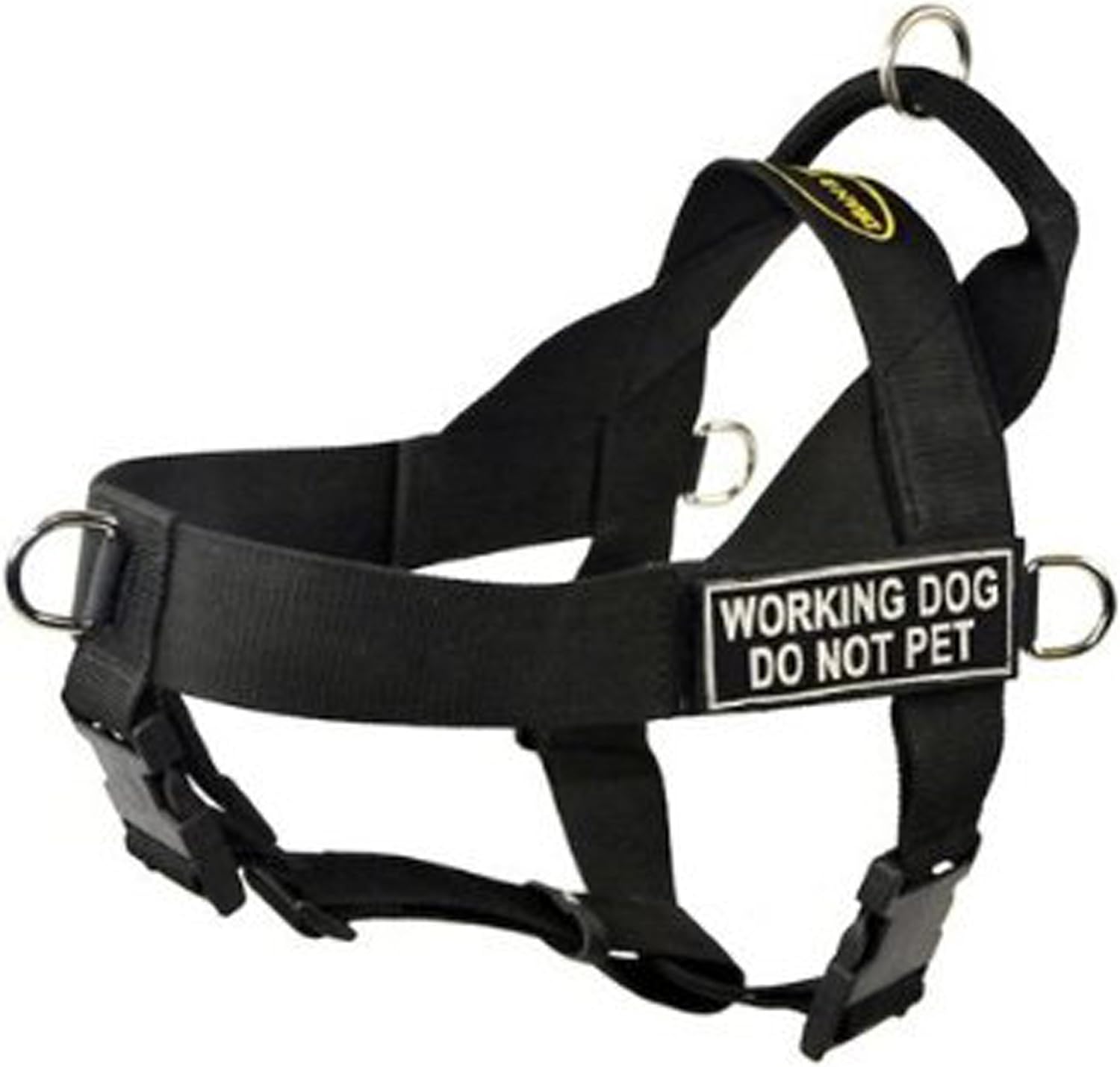 DT Universal No Pull Dog Harness, Working Dog Do Not Pet, Black, Medium, Fits Girth Size: 26-Inch to 32-Inch