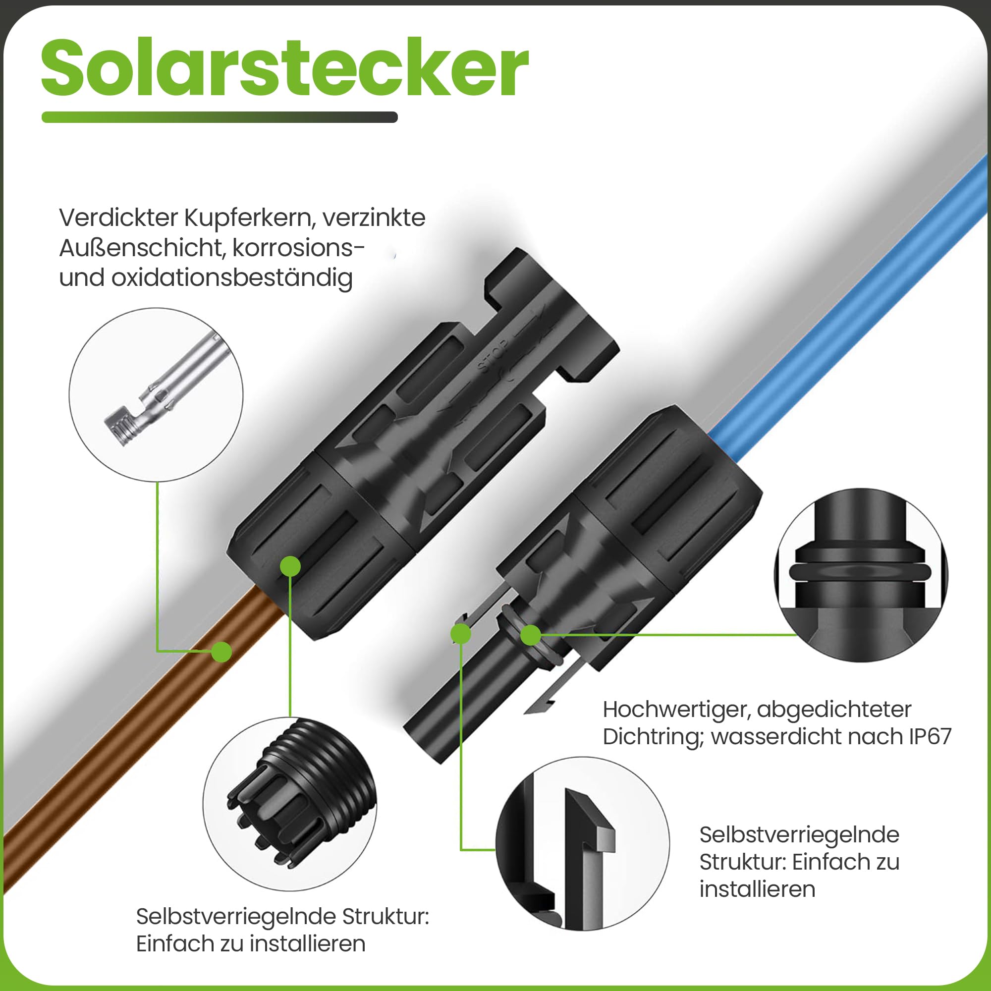 3 m Offgridtec® kabel łączący moduł solarny 2 x 6 mm²