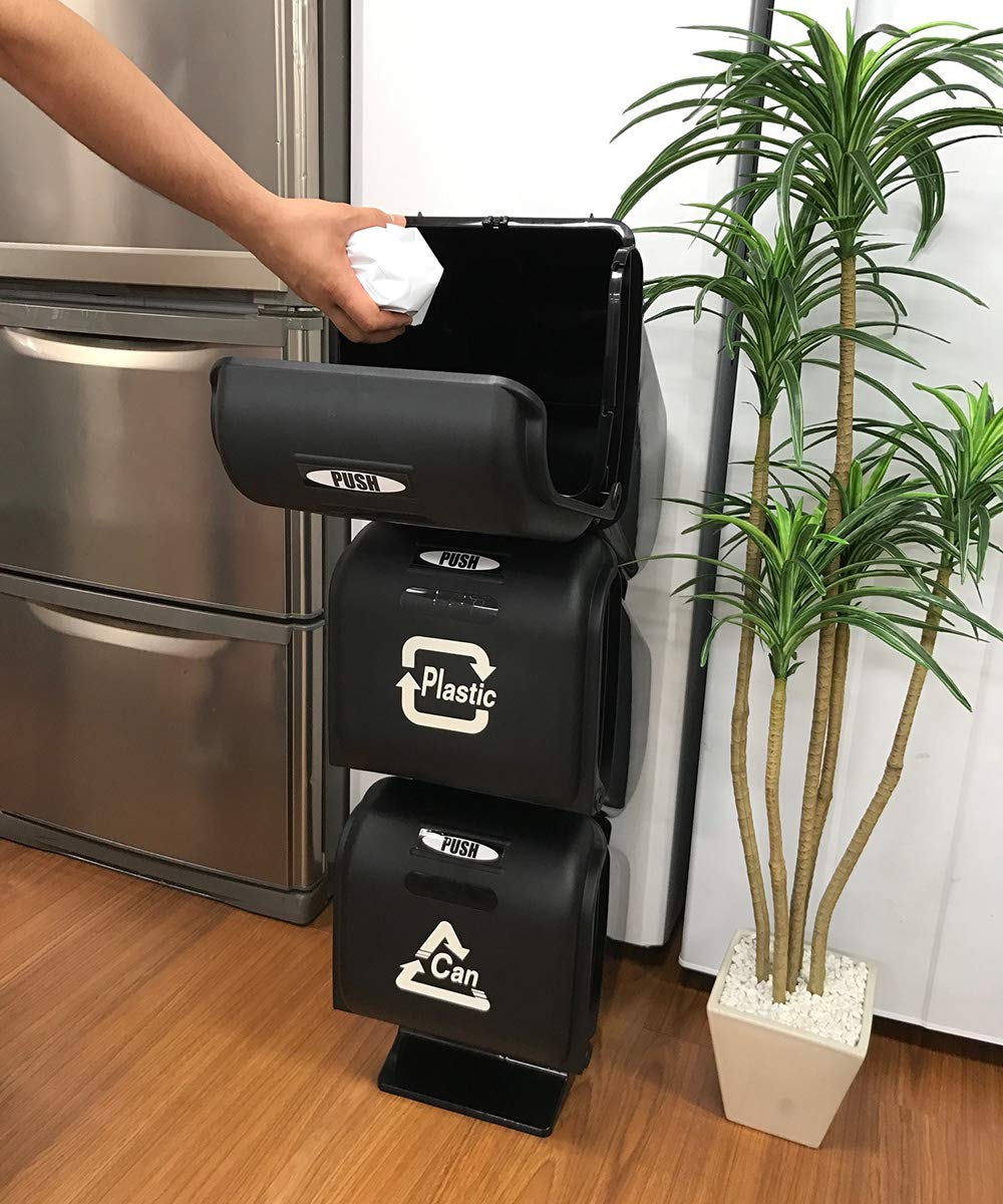 ブラック 分別ゴミ箱 3つの蓋付き Amazon｜VIDA ゴミ箱 分別 ふた付き ペール ごみ箱 ダストボックス