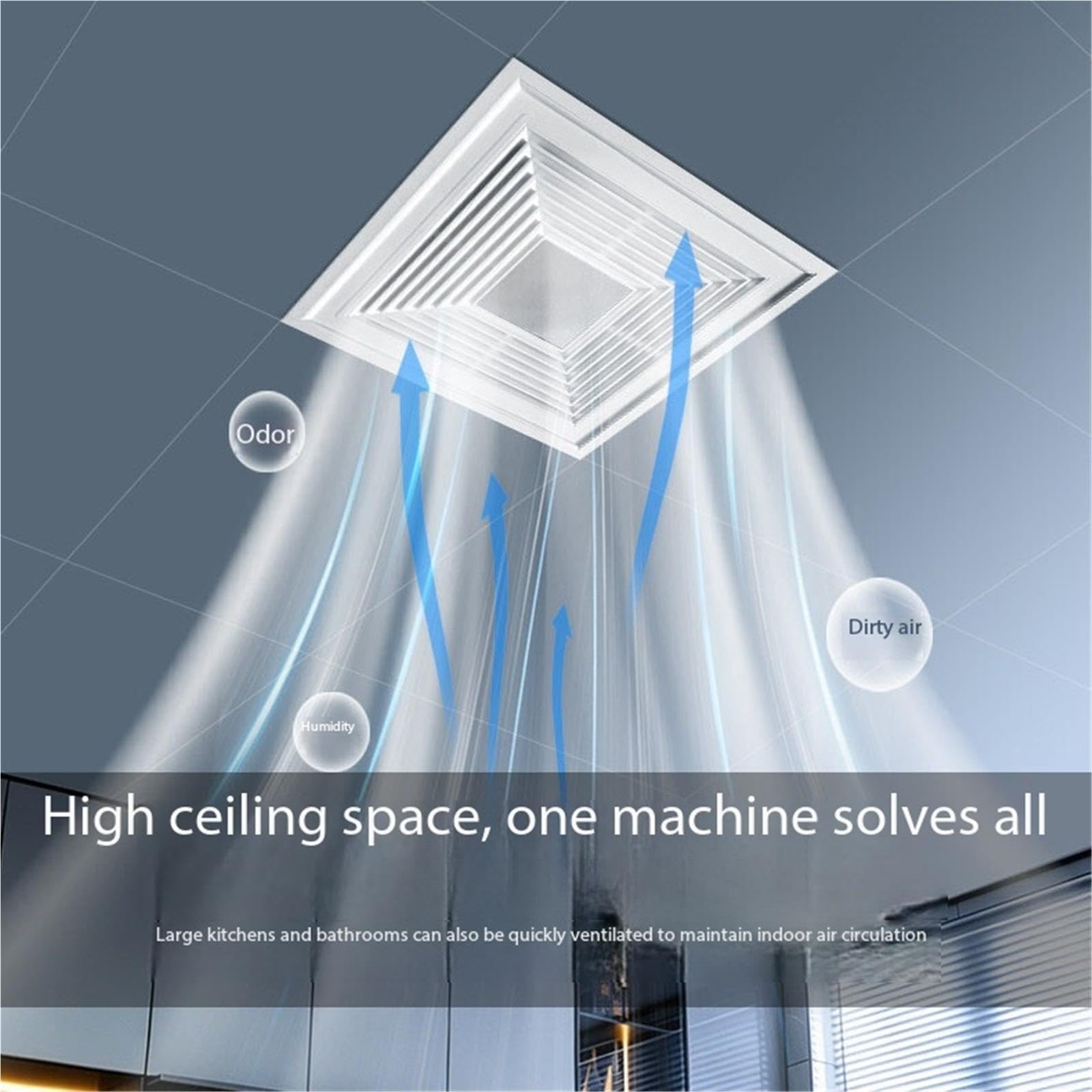 Ventola di scarico Ventilatore da soffitto integrato con unità di ricambio d'aria