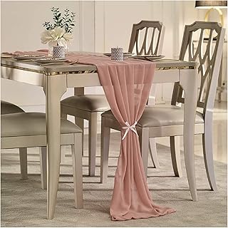 CUI 10ft Dusty Rose Chiffon Tabla Corredor Romántico Corredor De Bodas Sheer Bridal Party Decoraciones(Size:4pcs,Color:Rosa Desnudo)
