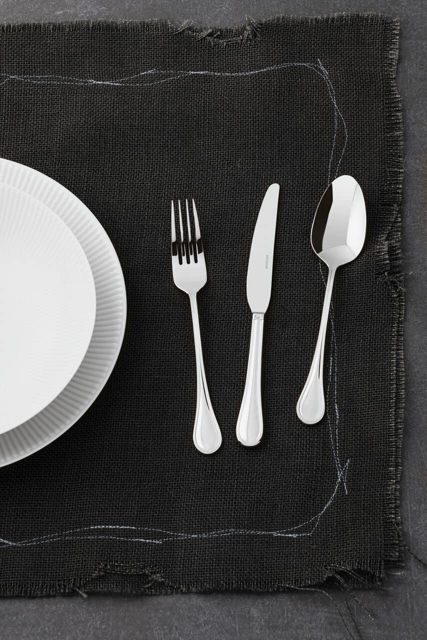 Sambonet Royal 52563-G2 - Set di Posate da Tavola monoblocco in acciaio inox 18/10, per 12 persone, 48 pezzi: 12 forchette, 12 cucchiai, 12 coltelli, 12 cucchiaini da tè