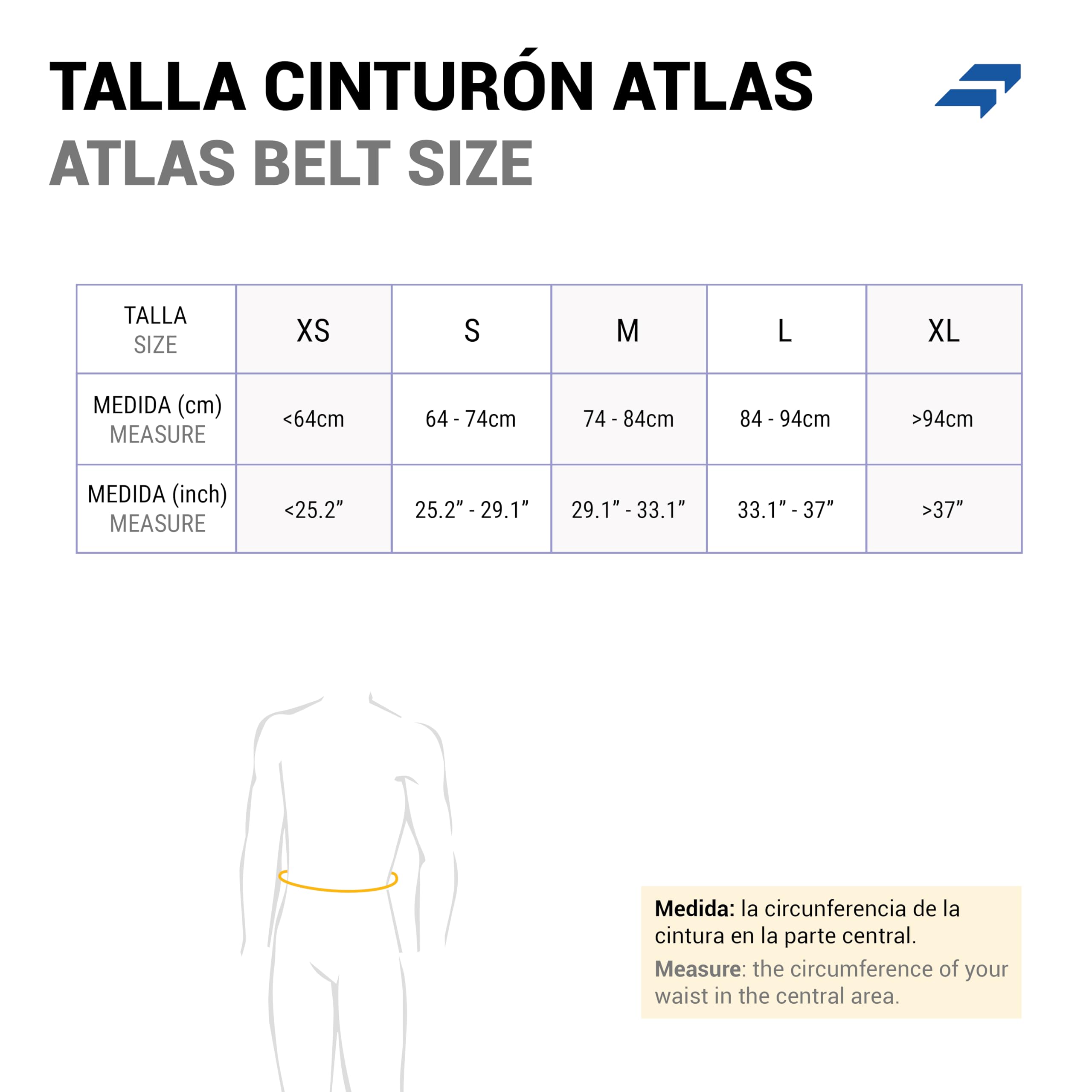 Earwaves ® ATLAS™ Belt I Cinturón halterofilia lumbar levantamiento de peso I Zona lumar ancha I Velcro largo I Hebilla cierre seguridad I Sentadillas, peso muerto I Espacio para parches