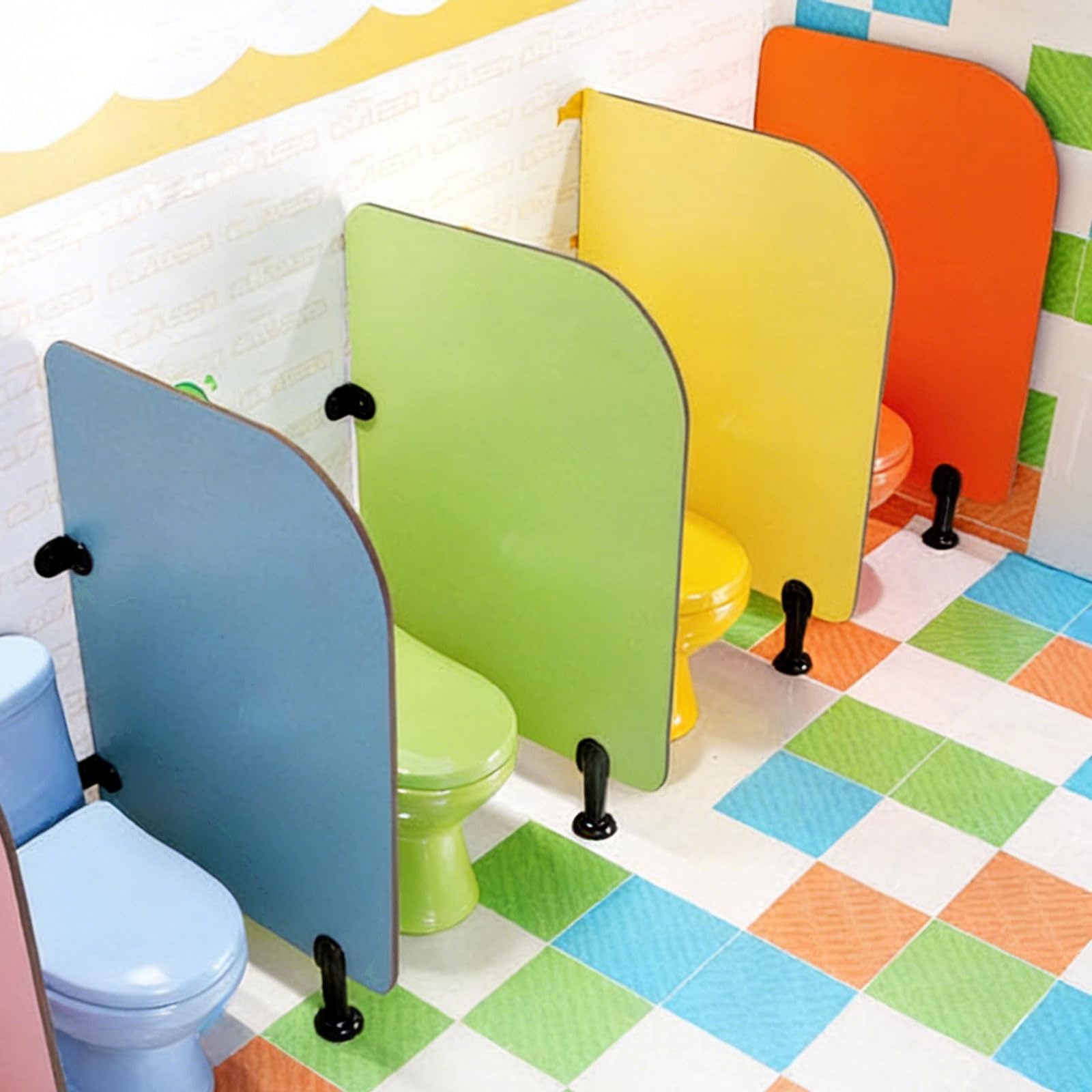 2 Pack Niños Divisores de Urinario 23.6x23.6 Pulgadas Green Wesore Particiones para Escuelas Guarderías Caja Fuerte Bordes Redondeados Resistente al Agua Fácil Instalar Baño Privado Puestos