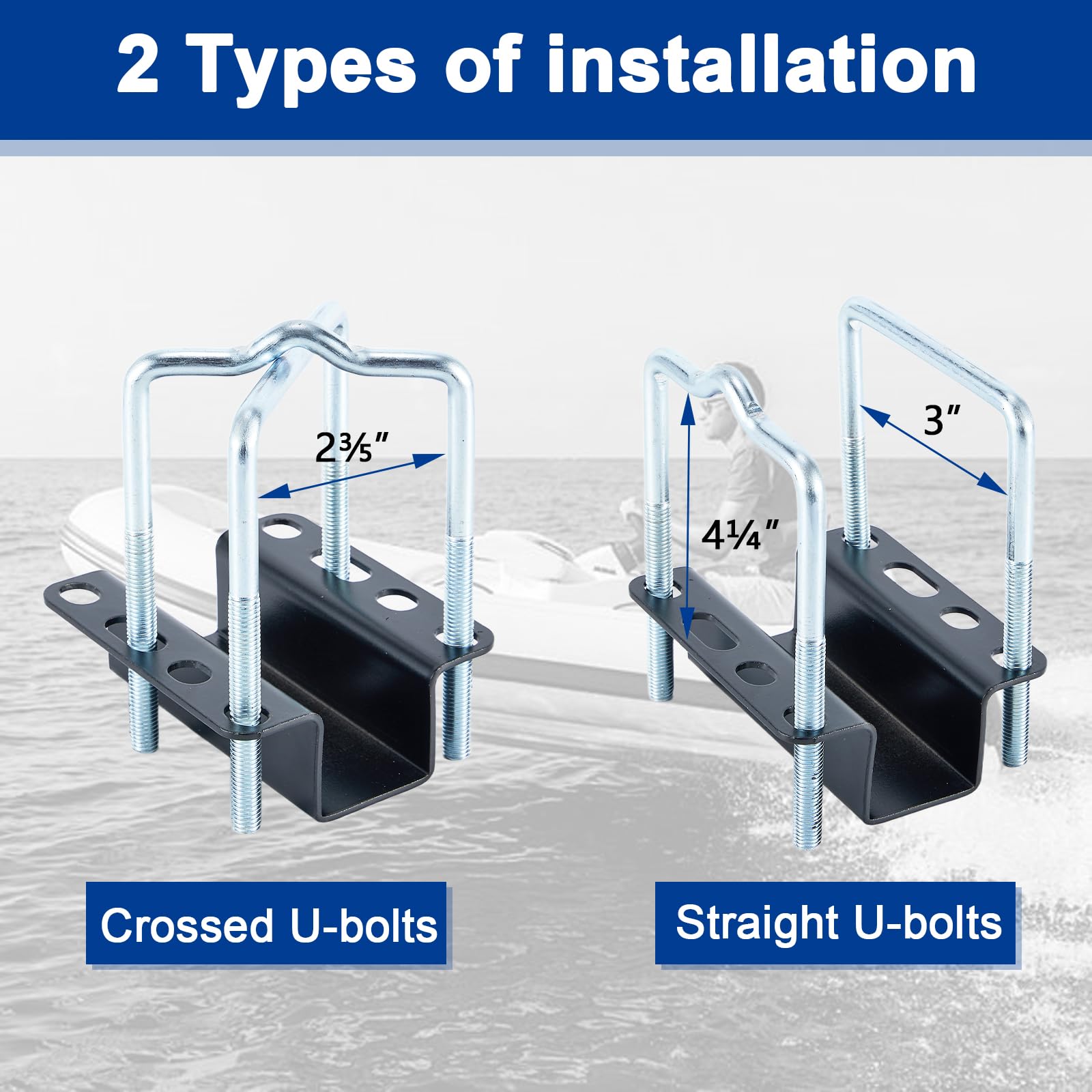1 Pair of Boat Trailer Guide, Trailer Guide Ons Galvanized Steel for Boat, Fishing Boat, Sailboat Trailer, Silver and Black, L Shaped/T Shaped — Amazon image 4
