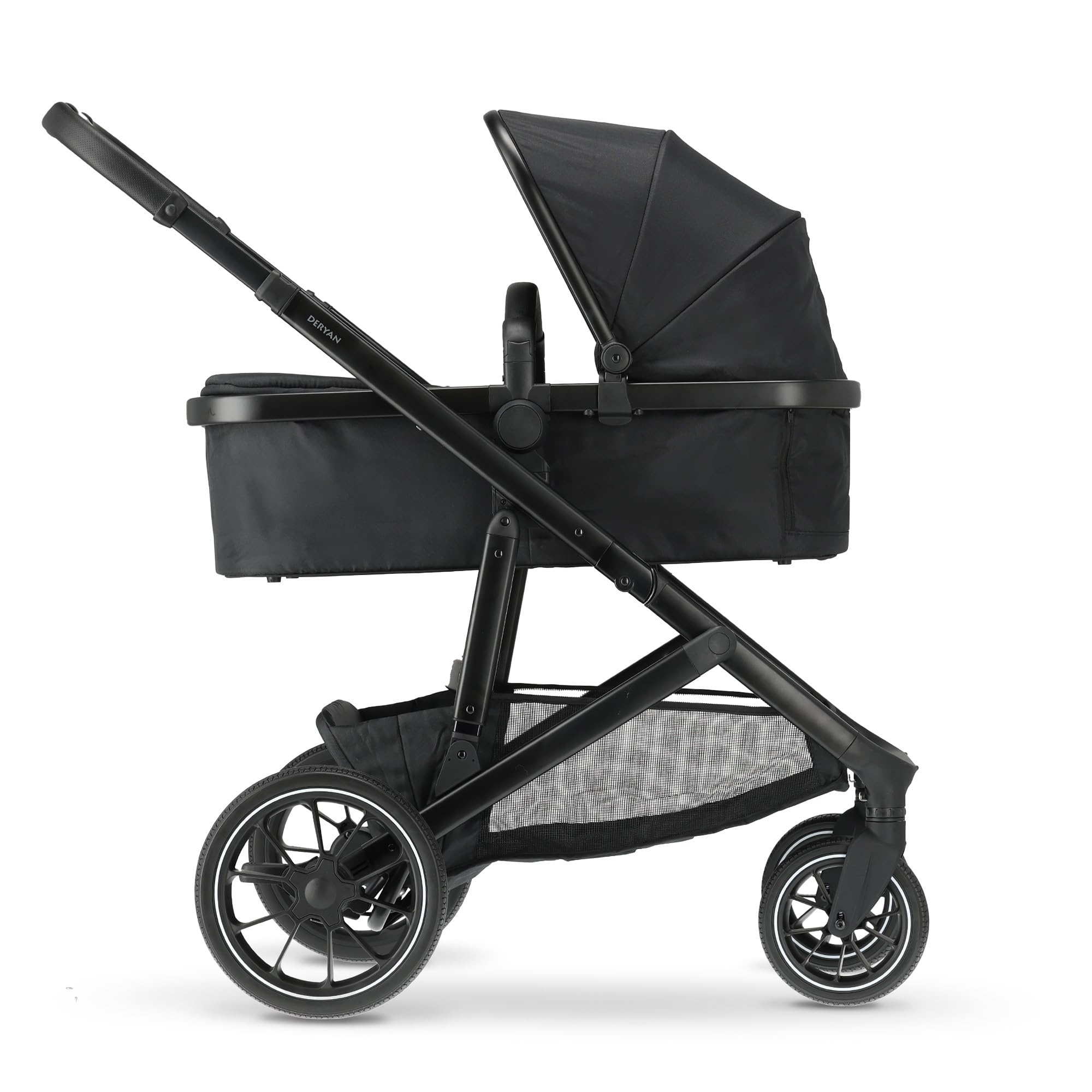 Deryan Evy V2 Kinderwagen für 2 Kinder bis 50kg Baby Buggy 2 in 1 Komplettset Schwarz