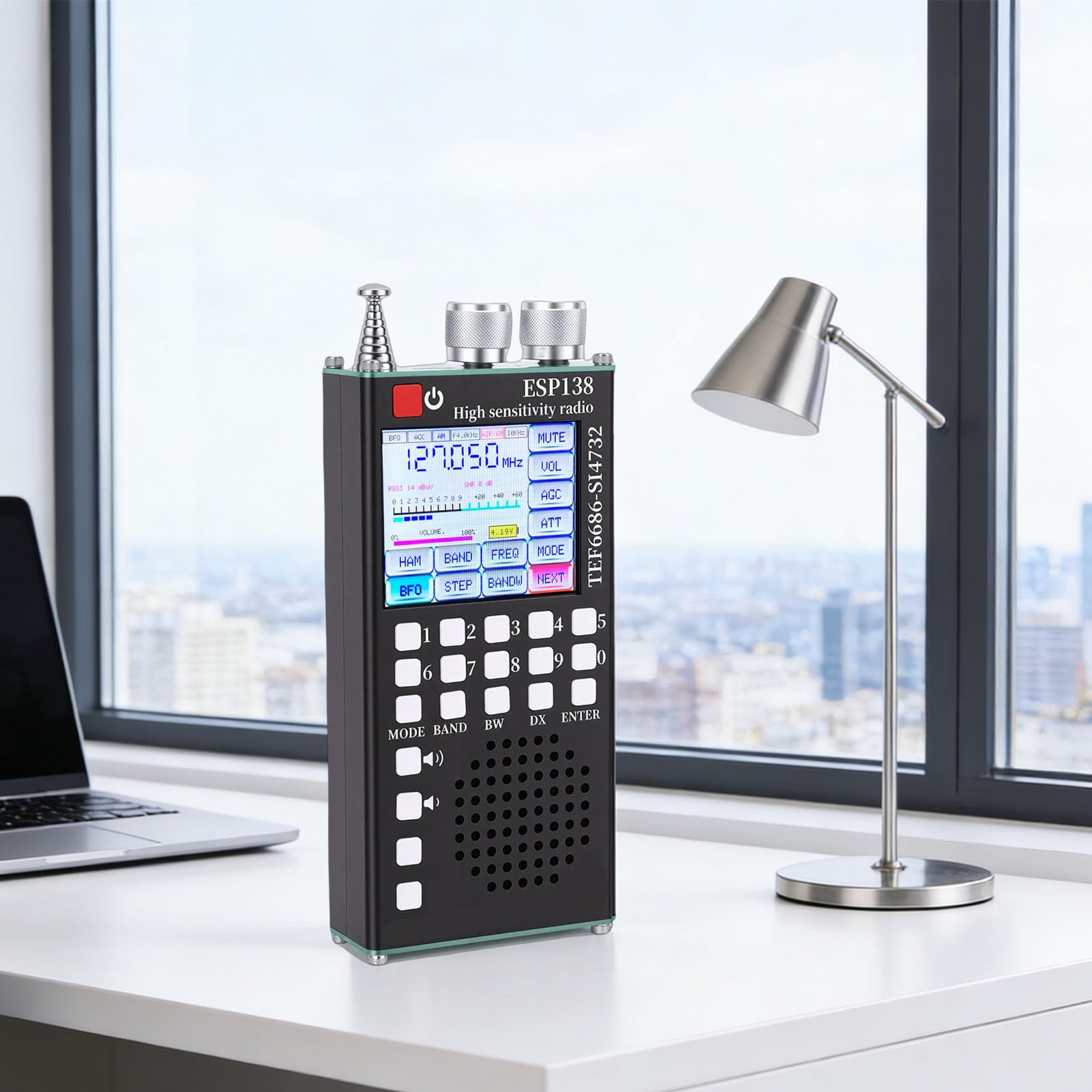 Radio Pleine Bande, Double Système SI4732 Bluetooth 5.0 avec écran Tactile IPS de 2,4 Pouces pour Les Amateurs de Radio Amateur