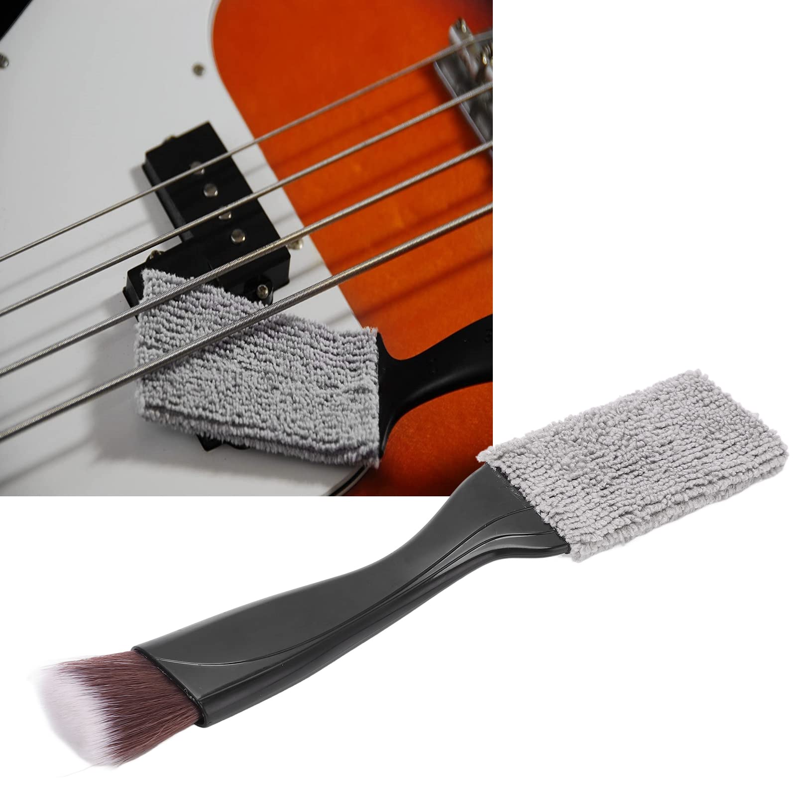 Guitar Fret Brush, Bass Guitar Cleaning Brush, Double Headed Guitar String Cleaner Dust Cleaning Tool for Maintenance - Image 3