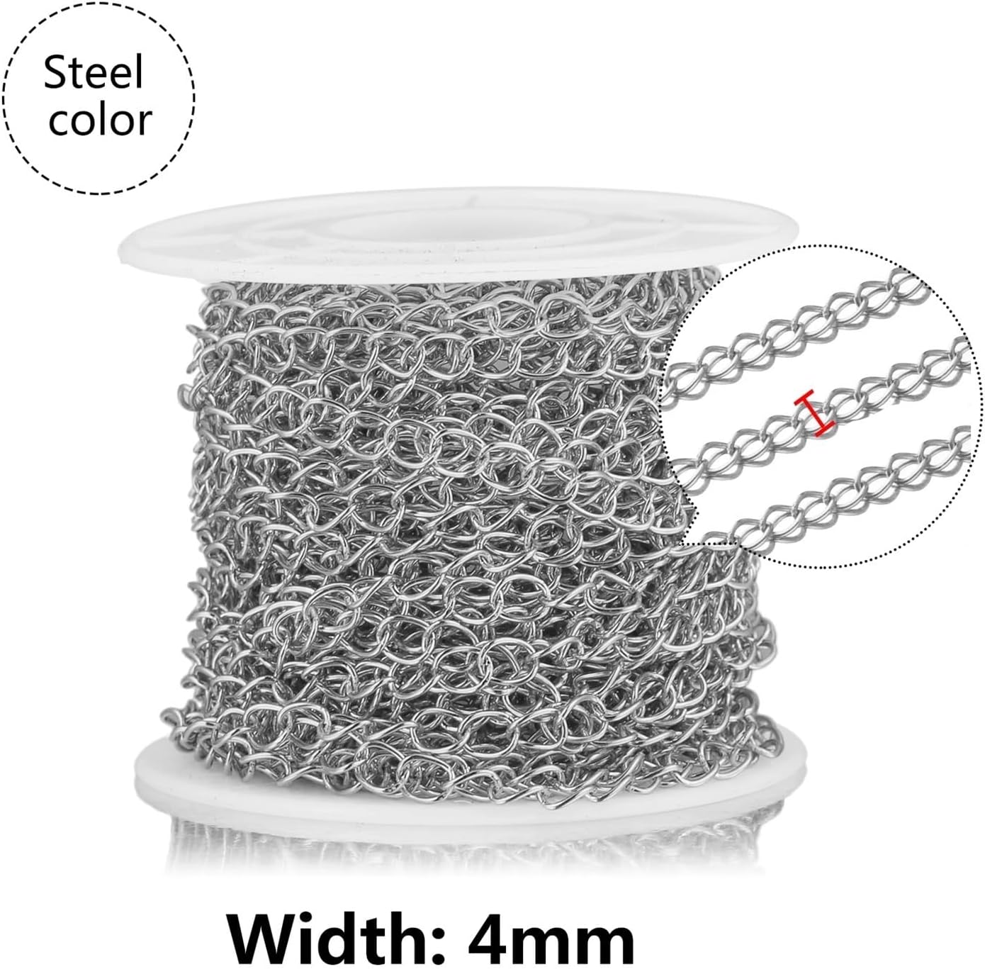 Metal Iron Necklace Chains 2pcs 10m/roll Stainless Steel 18K Gold Bracelet Necklace Chains DIY Jewelry Making Accessories for Jewelry Making DIY Craft Supplies(Gold 2.5mm)