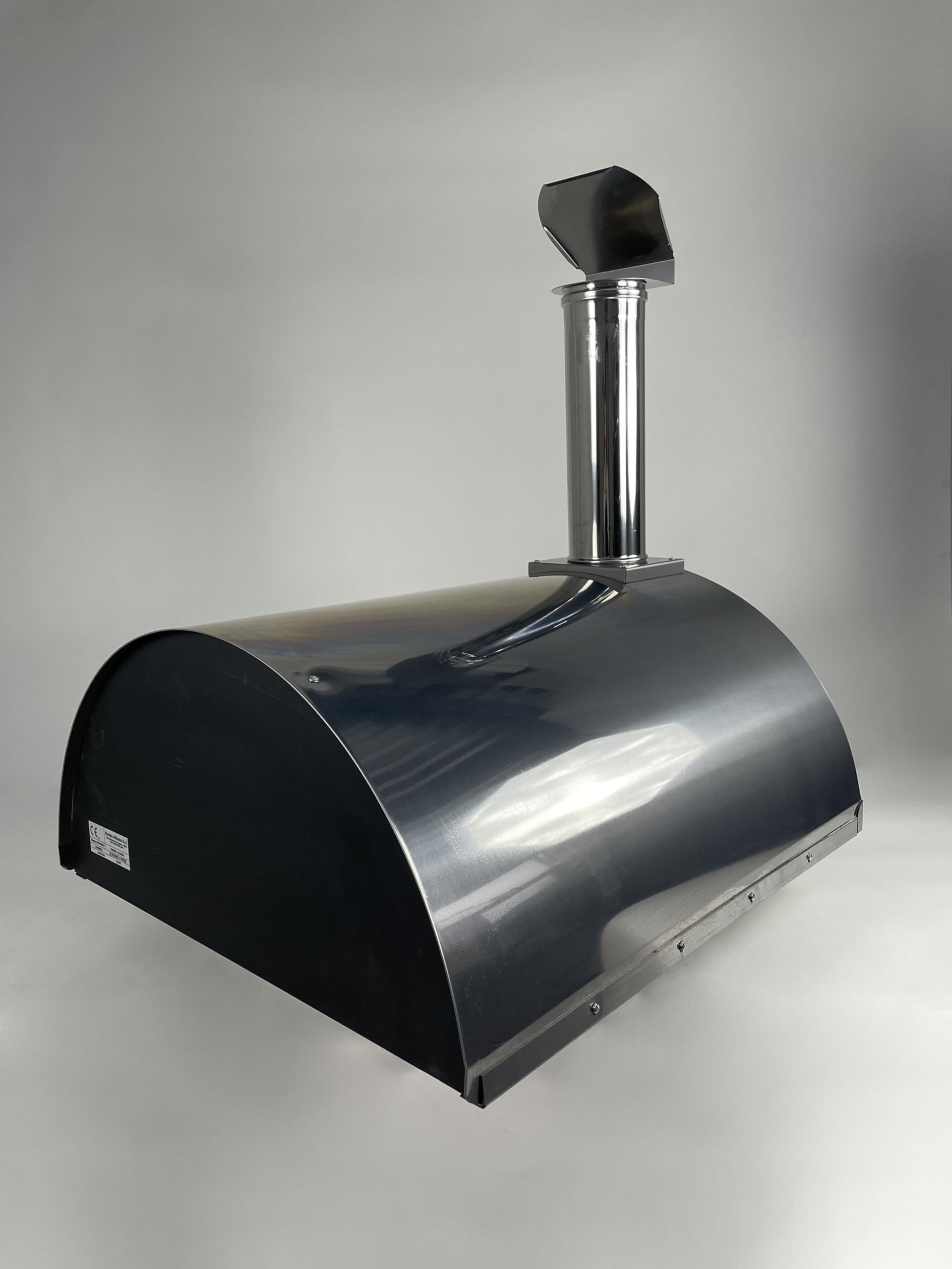 Forno A Legna, Da Esterno, Giardino, Per Pizza, Pane, focaccia, carne, pesce - Alfonso 4 Pizze In Acciaio Inox, con pirometro 500 gradi e porta fuoco, cottura diretta su mattoni refrattari 3 cm