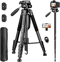 Victiv 72" Camera Tripod Monopod with Remote - Heavy Duty Aluminum Stand for DSLR, Phone, Telescope, Binoculars