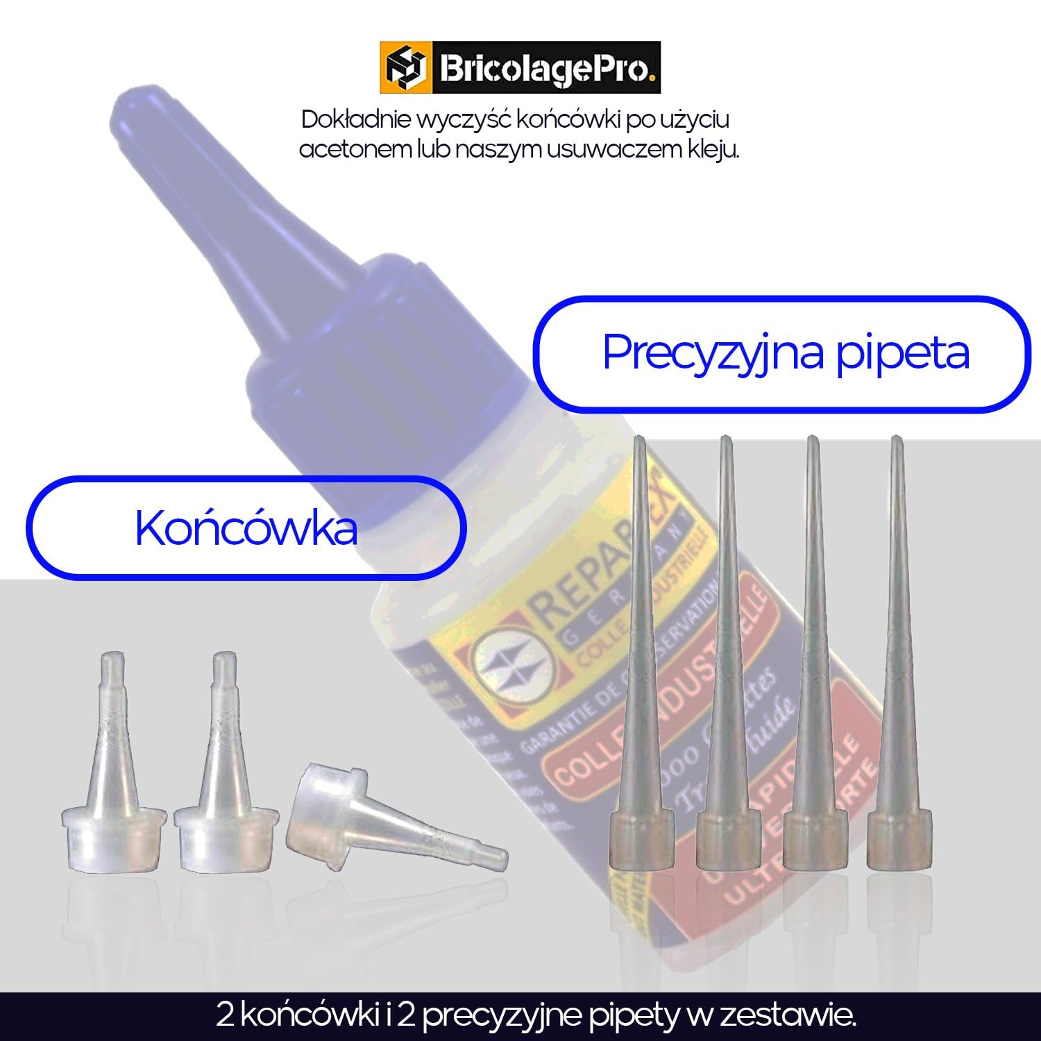 BRICOLAGEPRO - Zestaw kleju naprawczego 20g, 30g proszku do montażu i usuwania kleju 20ml - Wszystkie wsporniki