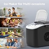 Machine à Glaçons PALINTH,12kg /24h, 9 Glaçons en 6-10 Minutes, Machines à Glaçons Autonettoyante Avec Poignée Portable, pour la Maison/Cuisine/Camping - 8