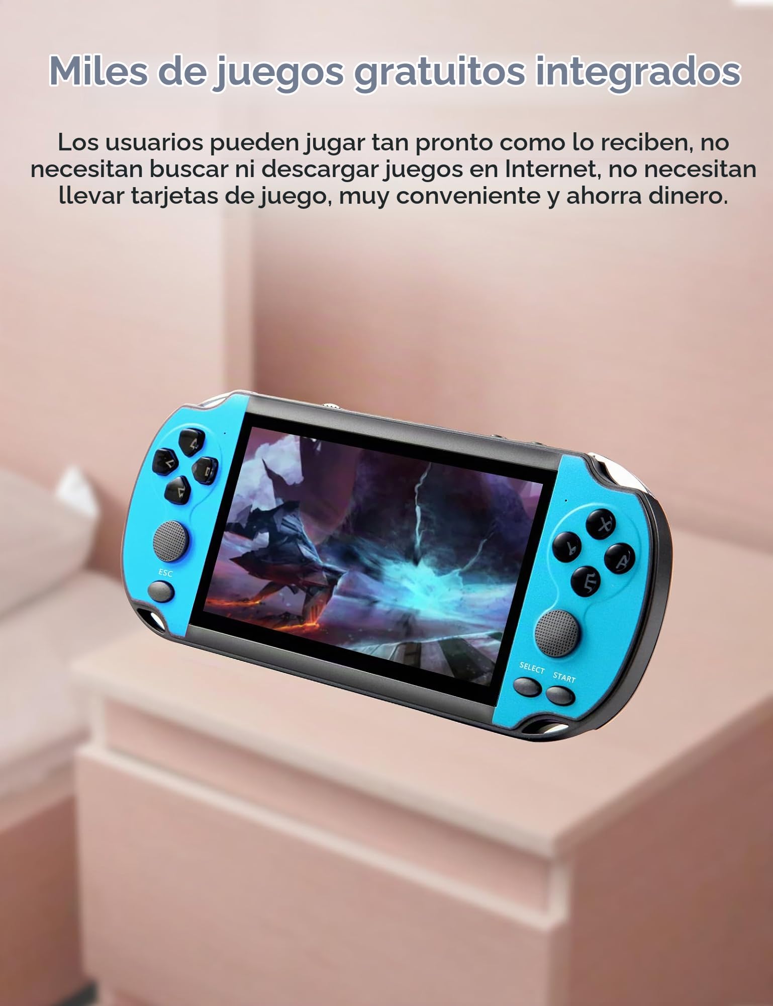 CZT 4.3 Pulgadas Consola de Videojuegos Retro Construido en 3000 Juegos Los Juegos Pueden archivar Consola portátil nostálgica Juguetes de los niños Simulador Arcade Regalo para la Gente(Azul)