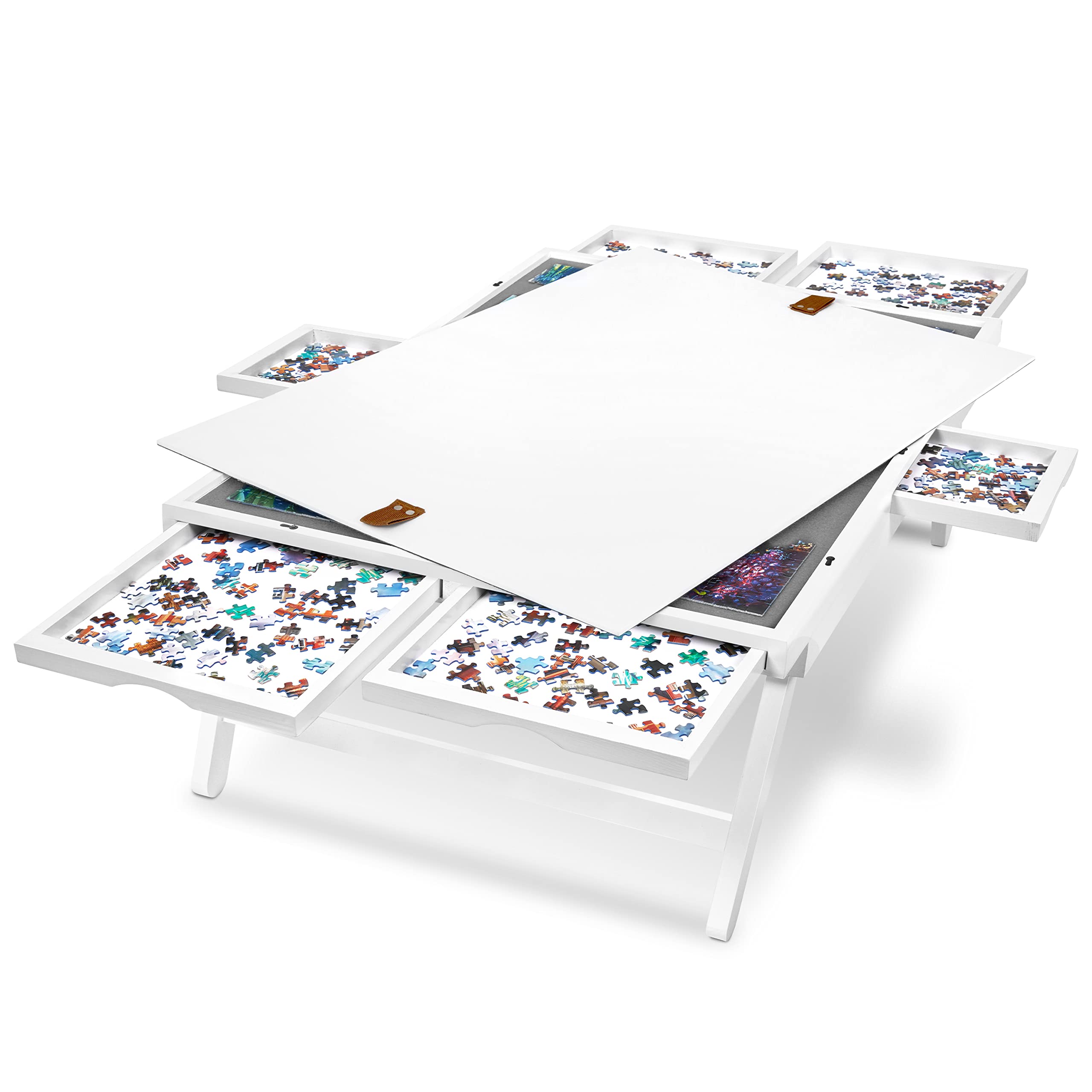 Houten vouwpuzzelbord, puzzelbord met poten, 1500 stukjes puzzeltafel