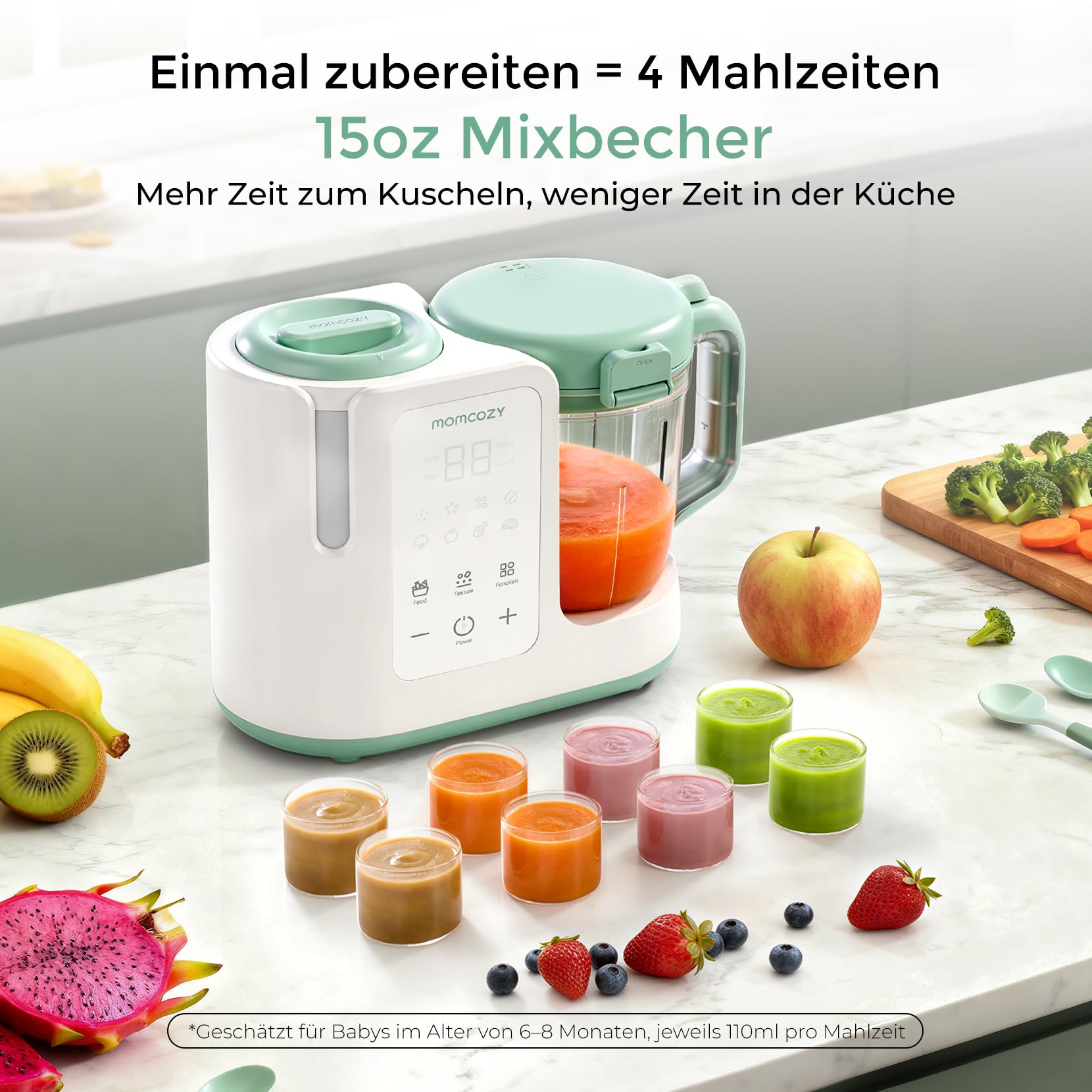 Momcozy AutoMeal Babynahrungszubereiter 450 ml BPA-frei