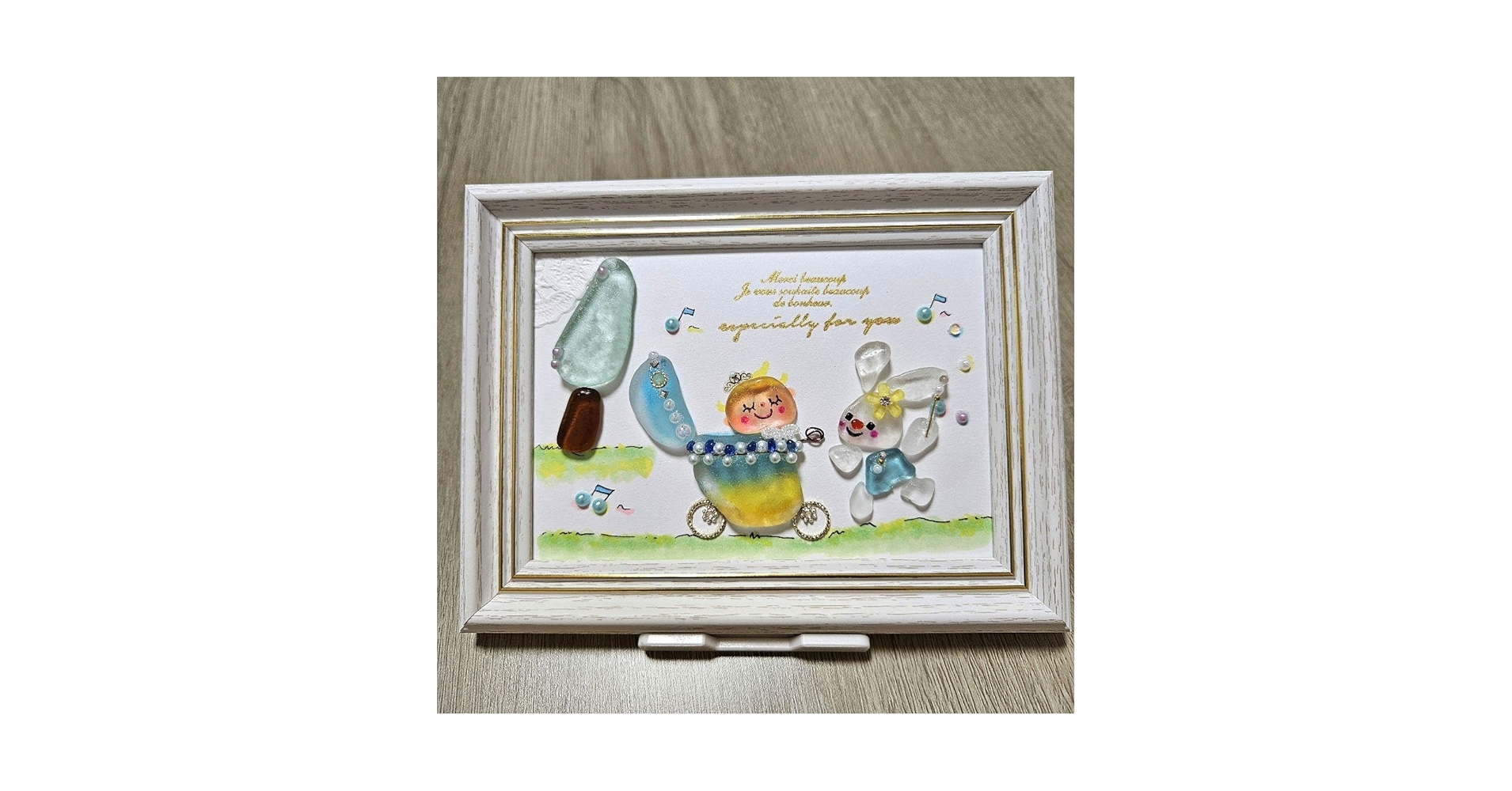 シーグラスアート うさちゃん天使と花嫁♪お取り置き中です(⋆ᴗ͈ˬᴗ͈)” シーグラスアート うさちゃん天使と花嫁♪お取り置き中です(⋆ᴗ͈ˬᴗ͈)”