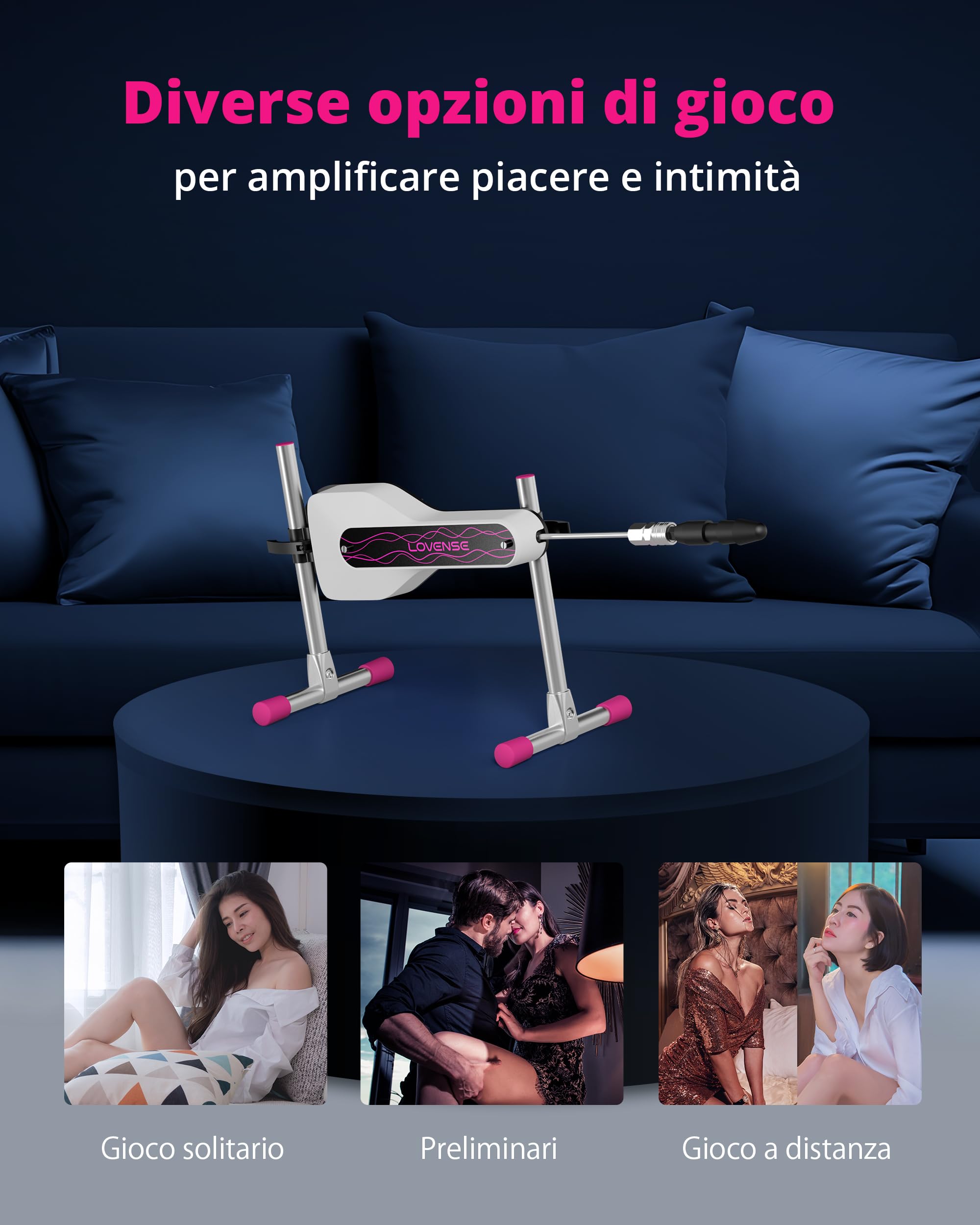 LOVENSE Mini Sex Machine, Sex Toys-Macchine e dispositivi con telecomando, macchina di spinta per donne per stimolazione anale del punto G, giocattoli per adulti con dildo gratuito Confezione discreta