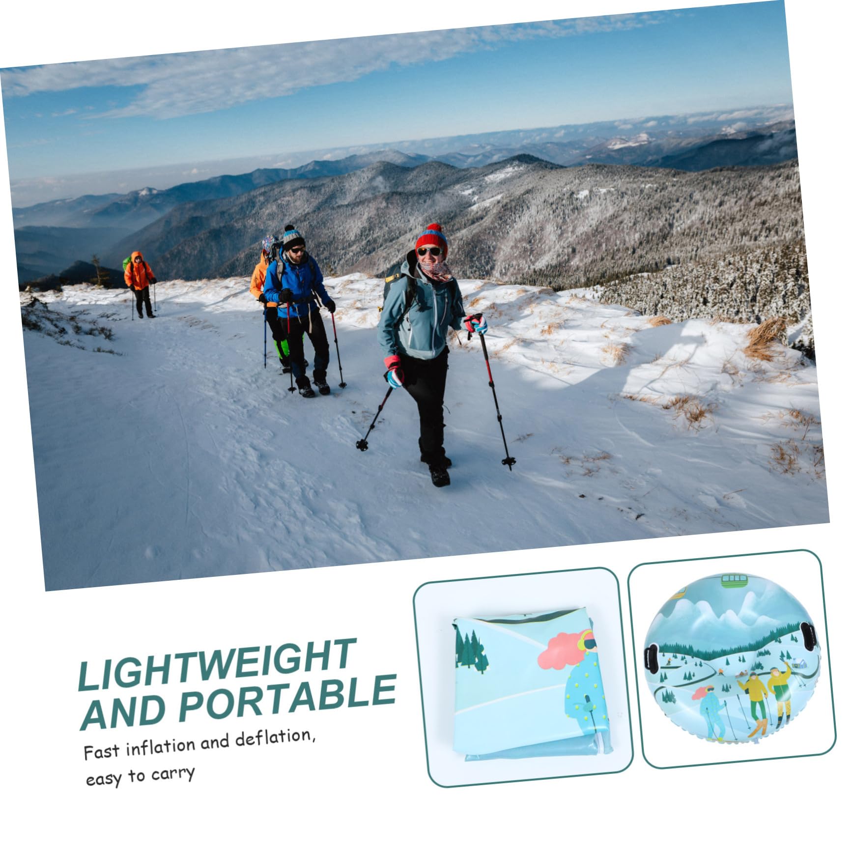 YARNOW 1pezzi Tubo Da Neve Gonfiabile in Pvc Slitta Da Neve Rotonda Per Esterni Impugnatura Antiscivolo Resistente All Usura Per Famiglia Attività All Aperto