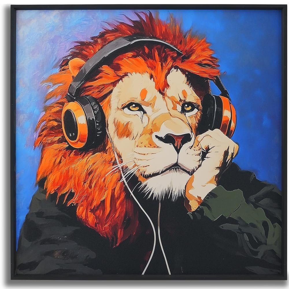 HOAURACASA Framed Wall Art Prints,Lion Animal cuadros decorativos,Bedroom Living Room Modern Vintage wall decor,Boys Room Playroom Kids Bedroom dining Office Home Decor paintings