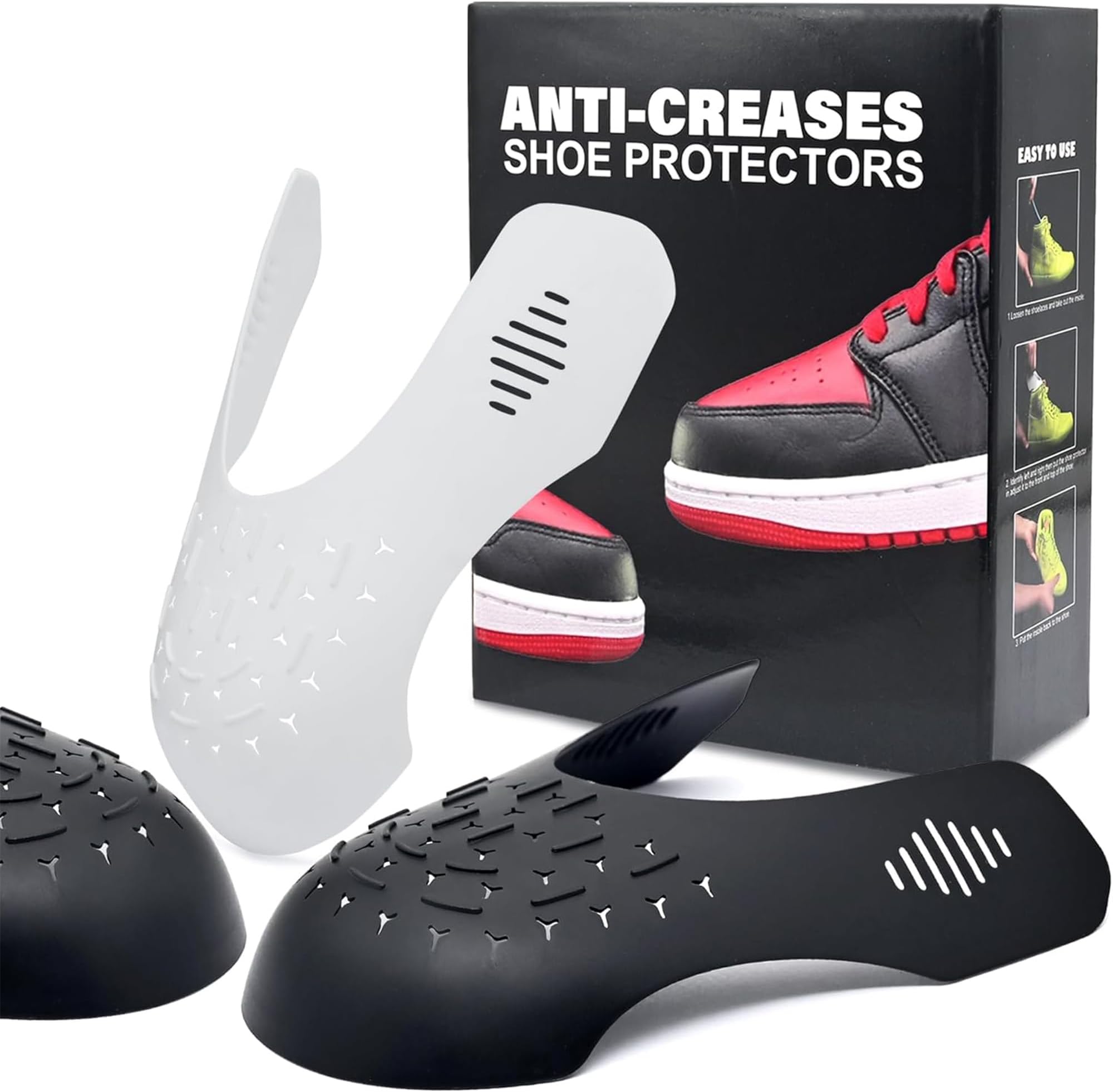 Tupeed 4 Pairs Shoe Crease Preventers, Anti Protectors Guards, Creases Stoppers For Sneaker And Casual Shoes, Men'S Us Size 7-12