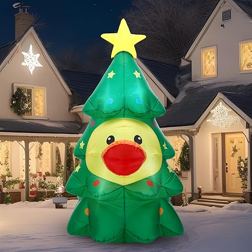Leyndo 5FT Christmas Inflatables Decoration Outdoor Inflatables Duck with Build-in