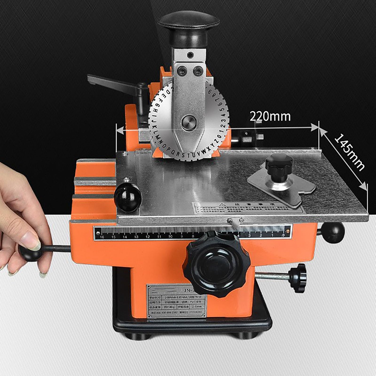 Timbro per targhette in metallo, Goffratrice semiautomatica per piastrine per cani, Macchina per marcatura industriale di etichette per targhette, Etichette di risorse, Etichette per attrezzature