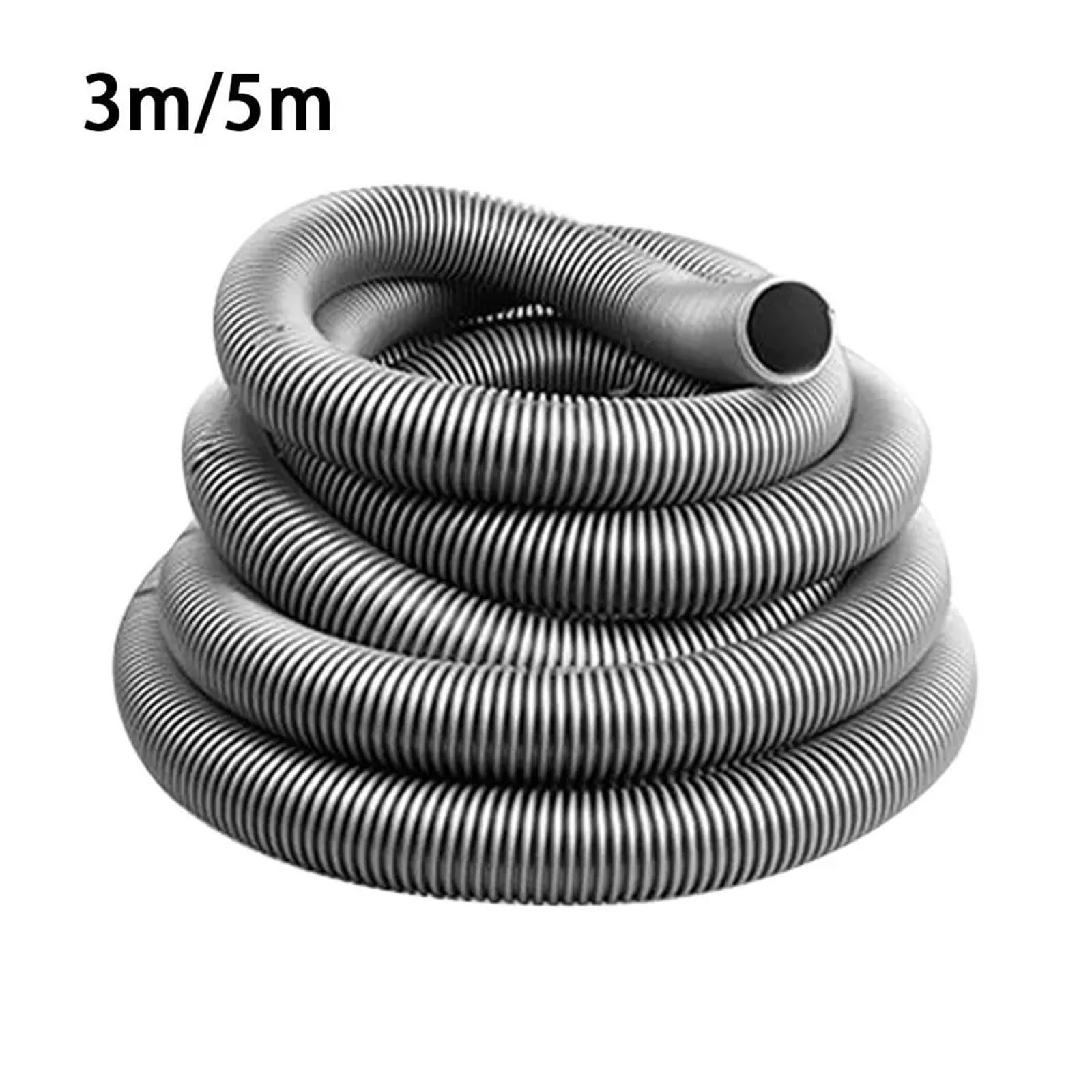 Manguera de aspiradora de 3 metros/5m, manguera Flexible Universal for aspiradora, manguera extendida con rosca de diámetro interior, manguera corrugada EVA de 32mm(Black-5m)