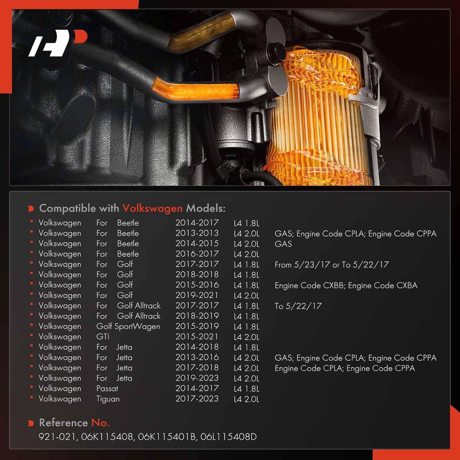 A-Premium Aluminum Oil Filter Housing Cap Assembly Compatible with Volkswagen Jetta 2013-2023, Passat 2014-2017, Golf 2015-2021, Tiguan 2017-2023, Beetle 2013-2017, GTI 2015-2021, Golf Alltrack