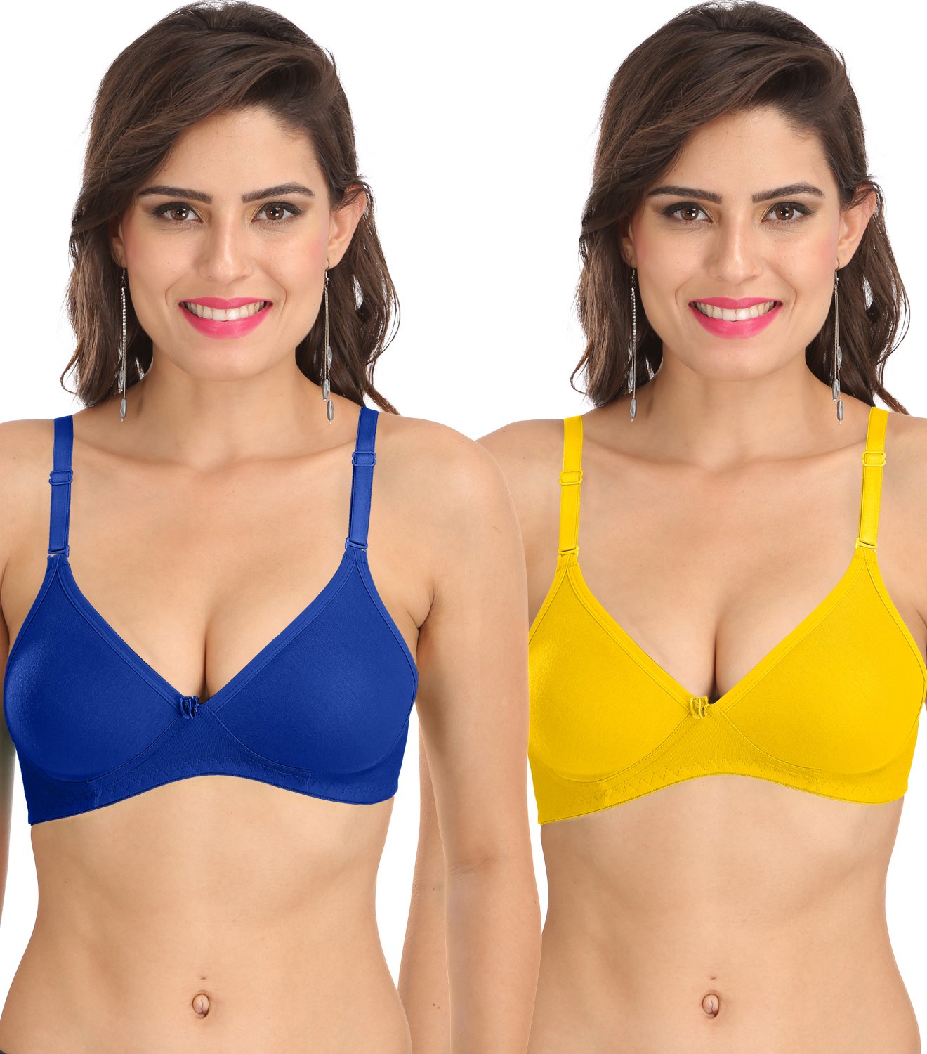 Ossirrio Women's Everyday Non Padded Non Wired 3/4th Coverage T-Shirt Bra with Free Transparent Strap