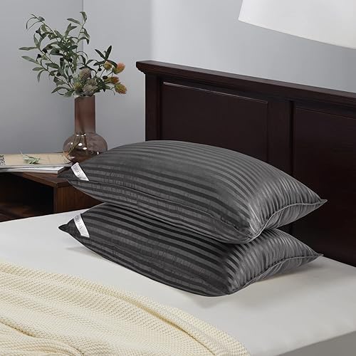 Vista 7 de Basic Beyond - Juego de 2 almohadas de cama para dormir de tamaño King, almohadas alternativas de plumón de lujo, colección de hotel, color negro