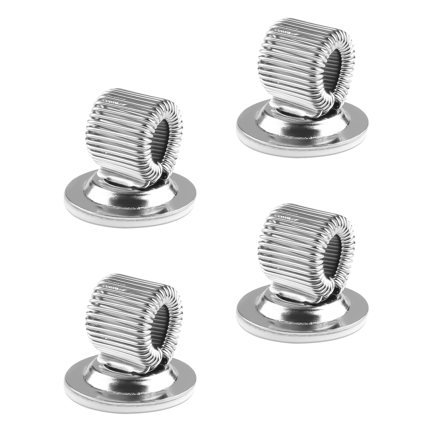 Tabanzhe Silver 4Pcs Self Adhesive Pen Holder Clips – Adjustable Spring Loop Pen & Marker Organiser For Notebook, Clipboard, Fridge, Whiteboard, Bulletin Board & Office Desk(Silver)