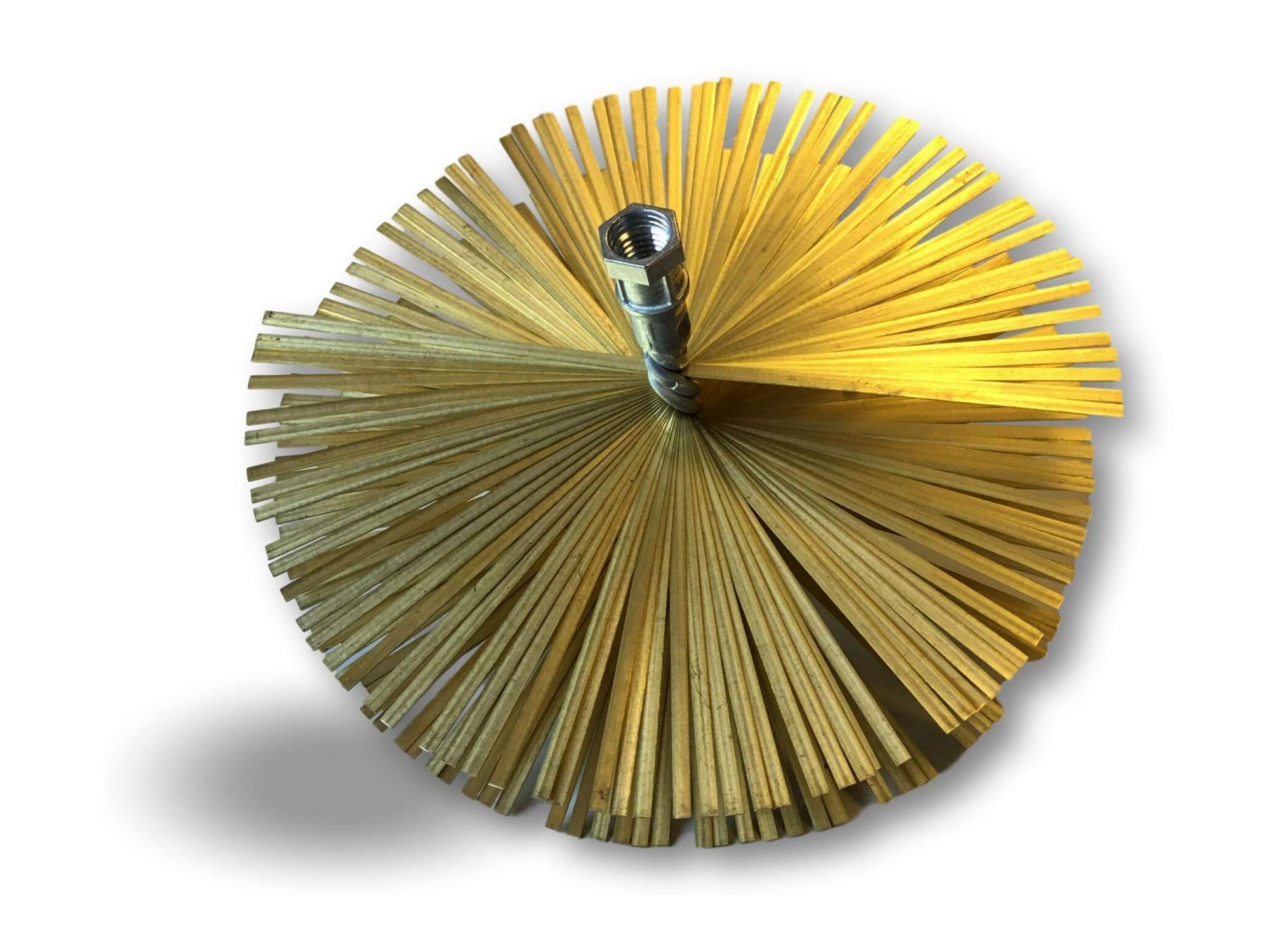 Kibros Scovolo acciaio tondo piatto non intubate Ø 200 mm attacco M12 | Acciaio piatto, attacco filettato M12×1,75 mm, compatibile con ogni tipo di asta, per camini, caldaie, tubazioni e grondaie.