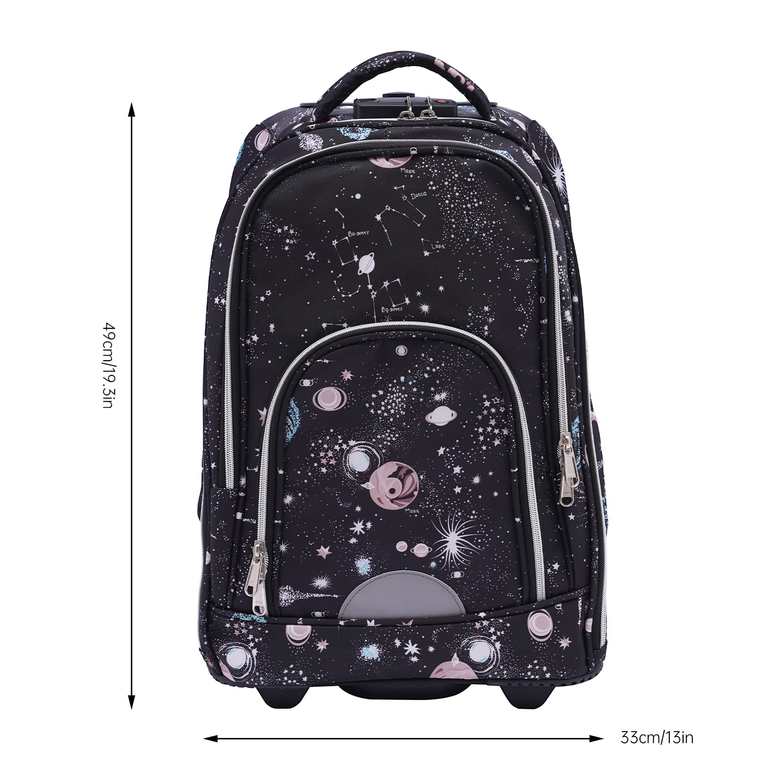 Trolley da viaggio con ruote a 2 ruote, trolley da lavoro, per computer portatile, bagaglio a mano, zaino semplice, 33 x 25 x 49 cm, Tipo 2: grigio, Business