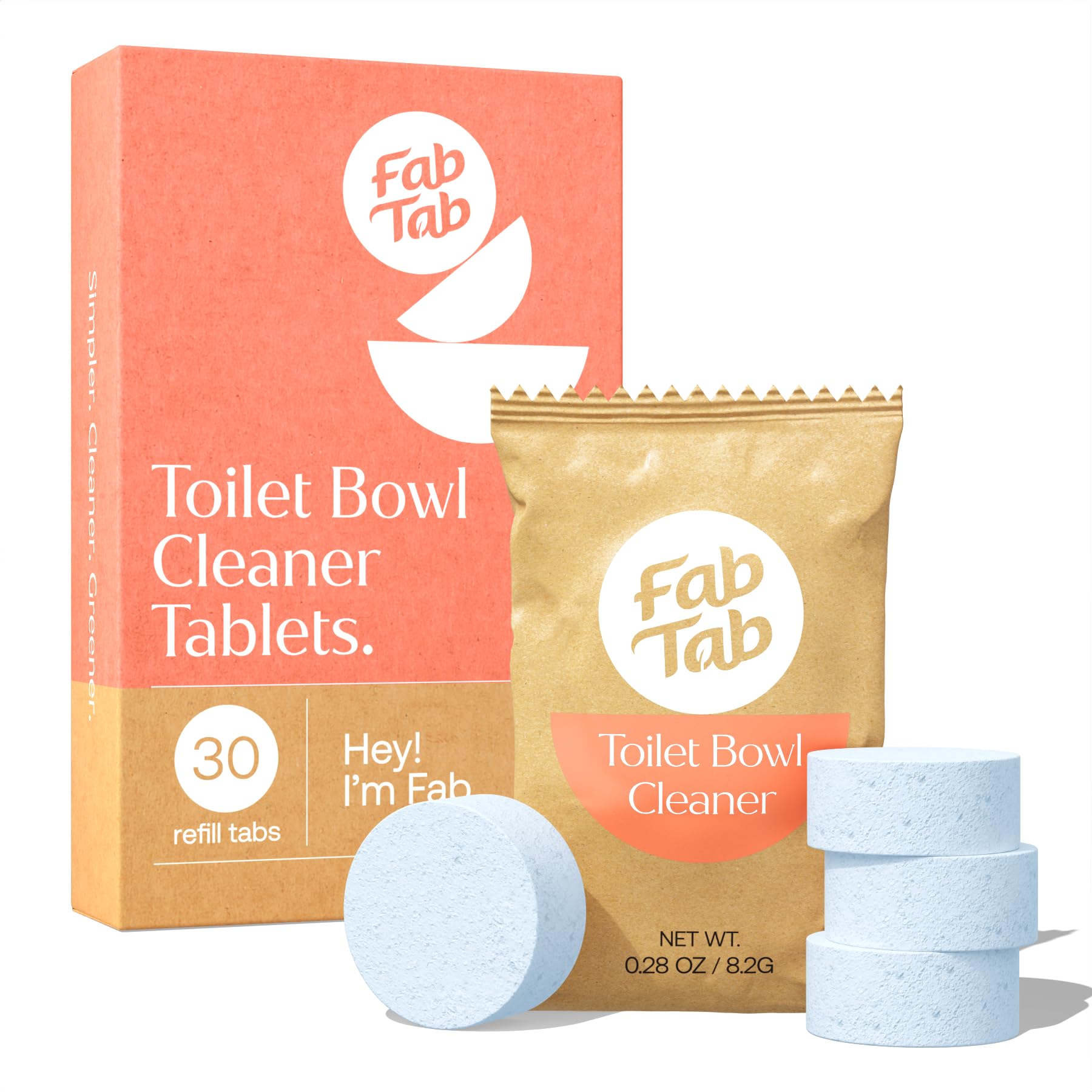 Fab TabBowl Cleaning Tablets - Drop-In Formula Removes Rust & Lime Buildup, Lemon Eucalyptus Scent, Septic System Compatible, Individually WrappedCompact by Design (Amazon-developed Certification)