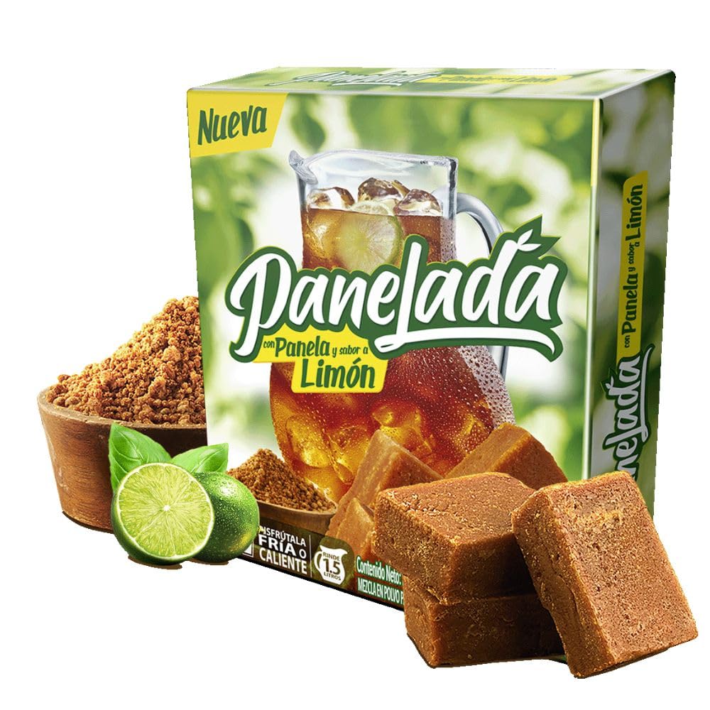 Panelada con Limon (16 Pack) Panelada con Limon Colombiana Panelada con Limon con panela sabor a Limon, Panelada Limon Rinde 6 litros Panelada por sobre