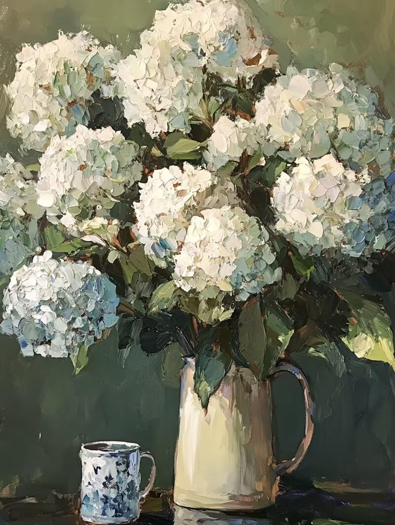Dipingere con i Numeri Adulti Retrò, Kit di Pittura a Olio su Tela DIY con Pennelli Pittura a Pigmento Acrilico, Paint by Numbers Fiore Disegno, Decora la Casa Regalo 80x120 cm (Senza Cornice)-#419k