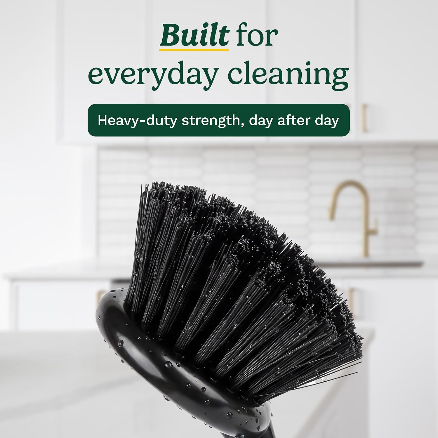 Cuisinart Dish Brush with Handle 2 Pack – Kitchen Scrub Brush for Dishes, Pots & Pans, Non-Scratch Dish Scrubber, Firm Bristles for Sink & Cookware, Comfortable Grip for Everyday Cleaning