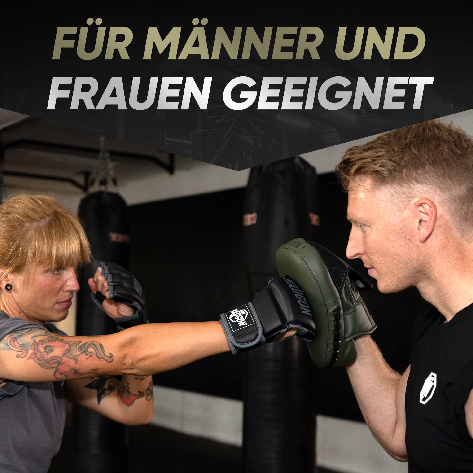 MADGON Premium Pratzen für optimale Schlagdämpfung, 1 Paar Boxpratzen für Boxen, Kampfsport, MMA, Kickboxen, Taekwondo