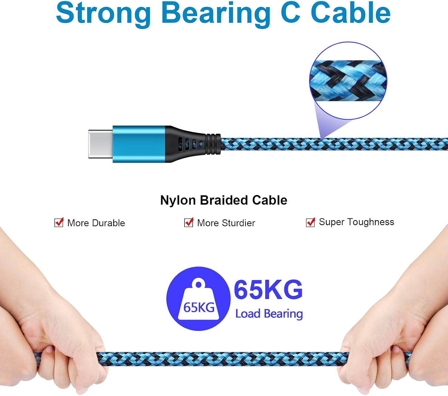USB Type C Cable 3A Fast Charging 6ft, 4Pack USB A to USB C Phone Charger Cord Nylon Braided Data Cable for Samsung Galaxy S23 S22 S21 S20 S10 Note 20 A13 A53 A03S,Google Pixel 7 Pro 6a 6 Pro,LG,Moto