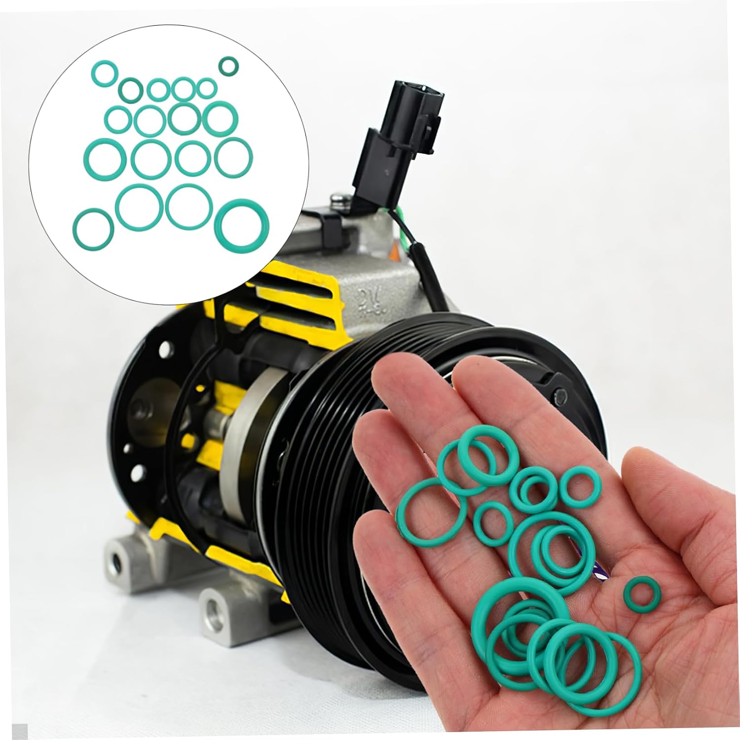 270pcs Car Air Conditioner Sealing Set Butyl O- for Compressor Repair Excellent Sealing Performance Compatible Various Car Models